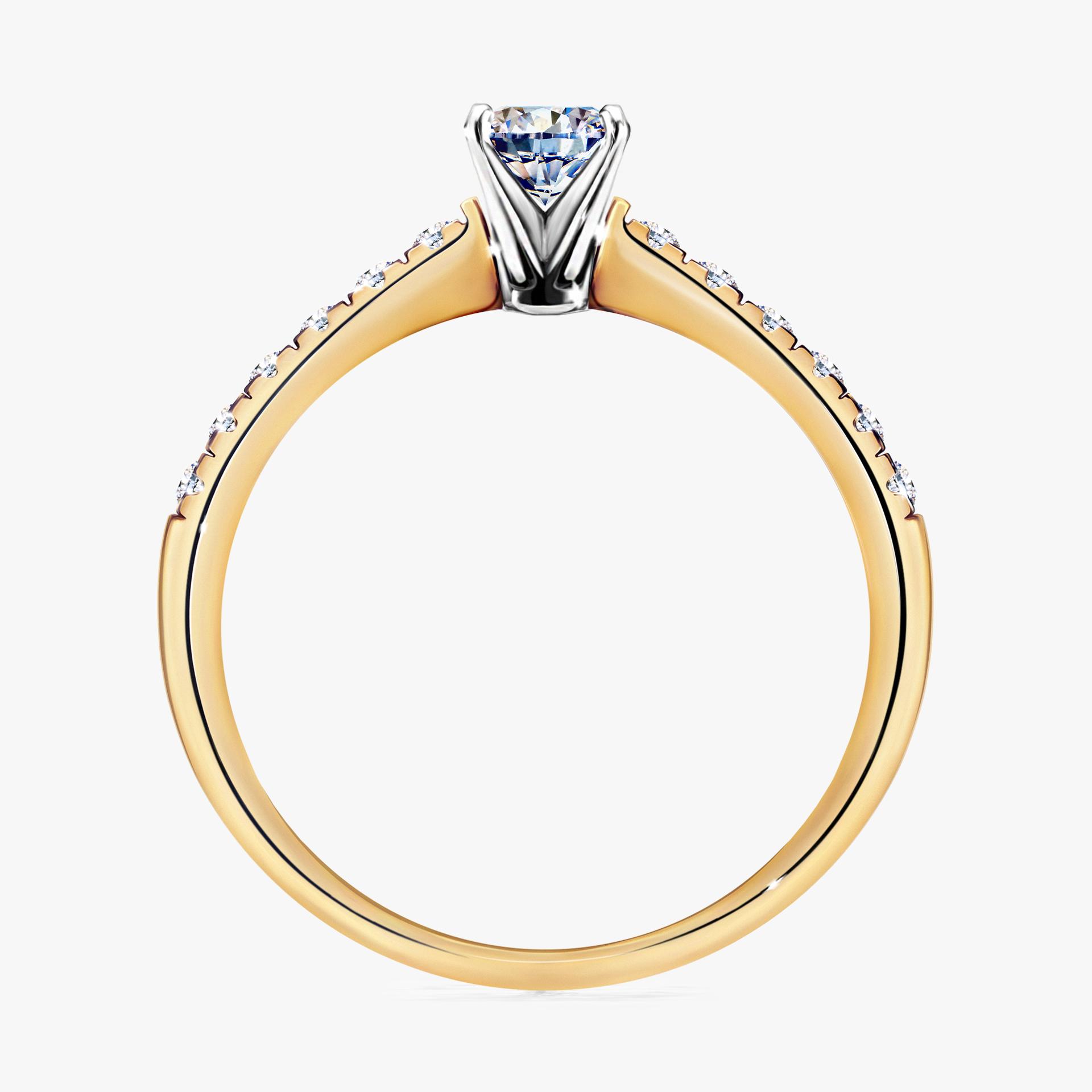 Pierscionek zareczynowy z diamentem 039 CT z zoltego zlota my sunshine 02
