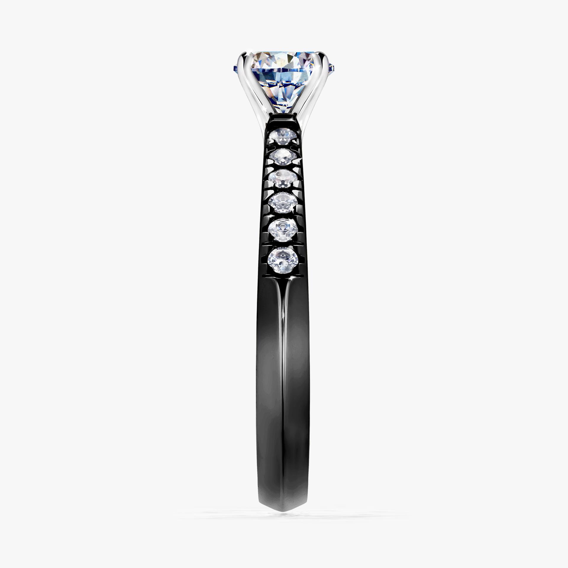 Pierscionek zareczynowy z diamentem 044 CT z czarnego zlota my sunshine 03