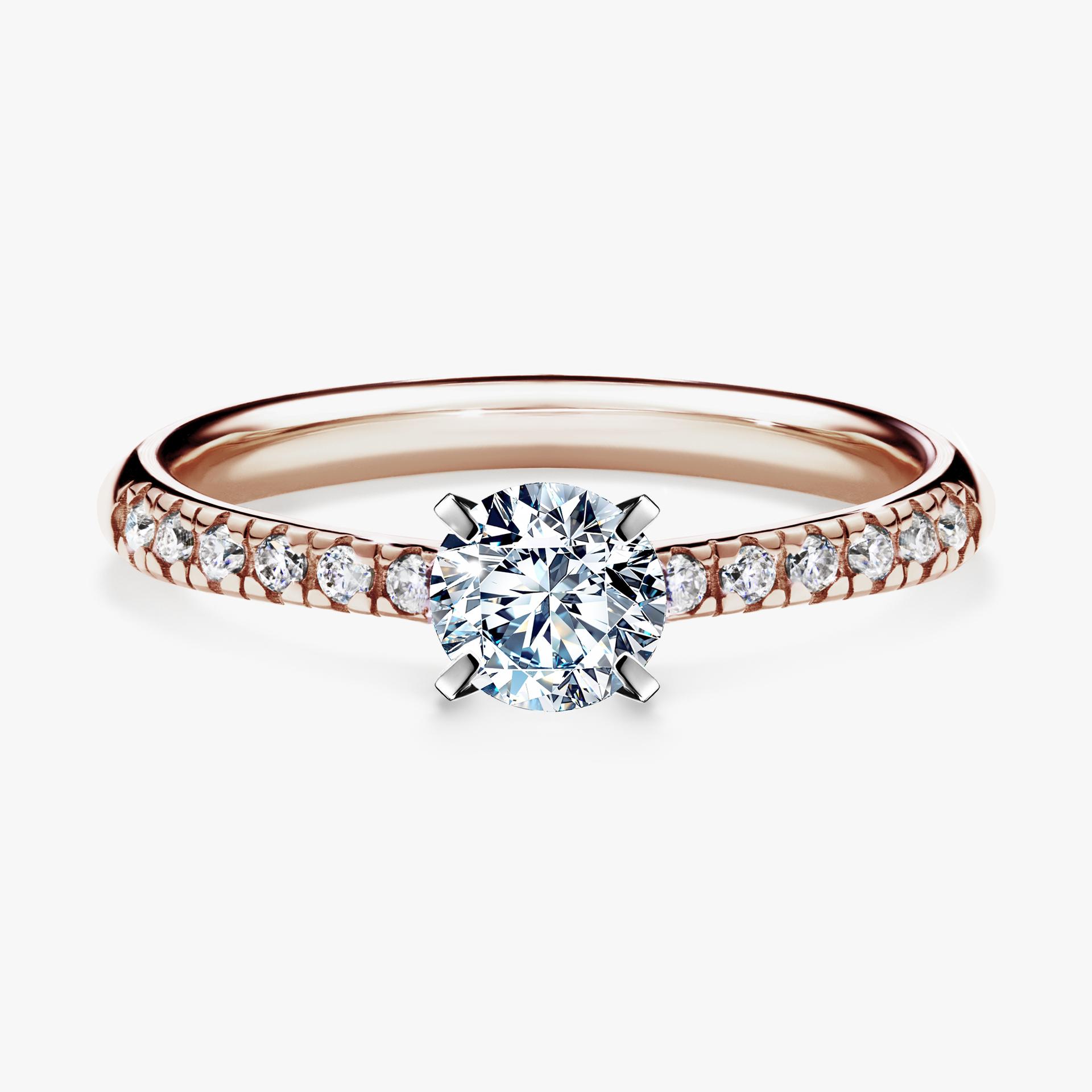 Pierscionek zareczynowy z diamentem 044 CT z rozowego zlota my sunshine 01