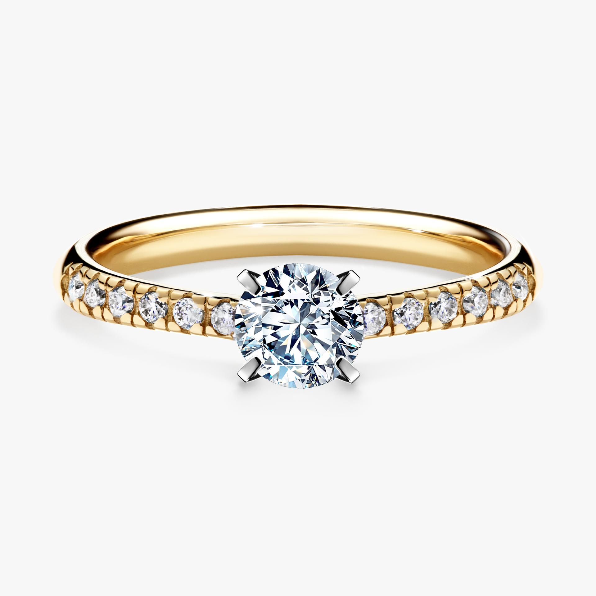 Pierscionek zareczynowy z diamentem 044 CT z zoltego zlota my sunshine 01