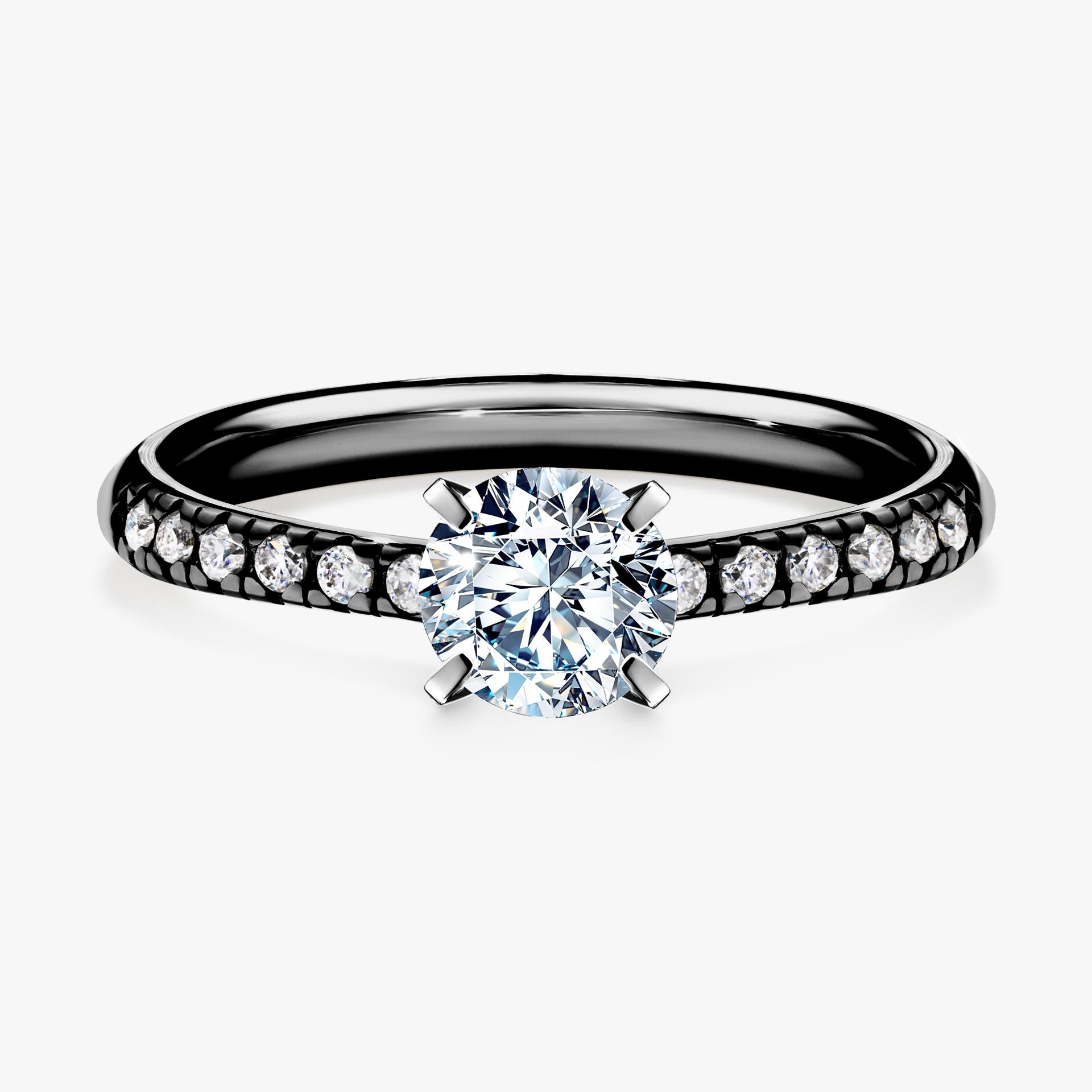 Pierscionek zareczynowy z diamentem 064 CT z czarnego zlota my sunshine 01
