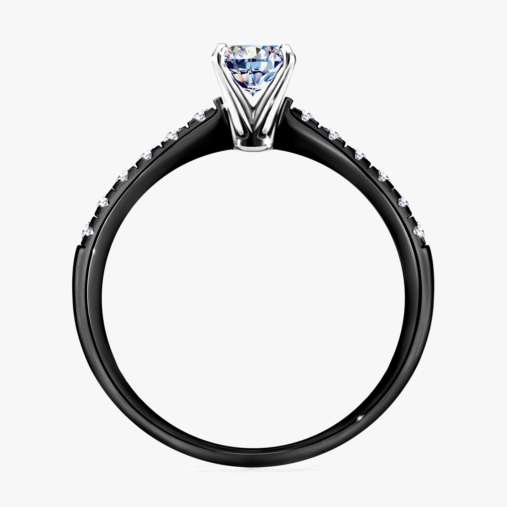 Pierscionek zareczynowy z diamentem 064 CT z czarnego zlota my sunshine 02