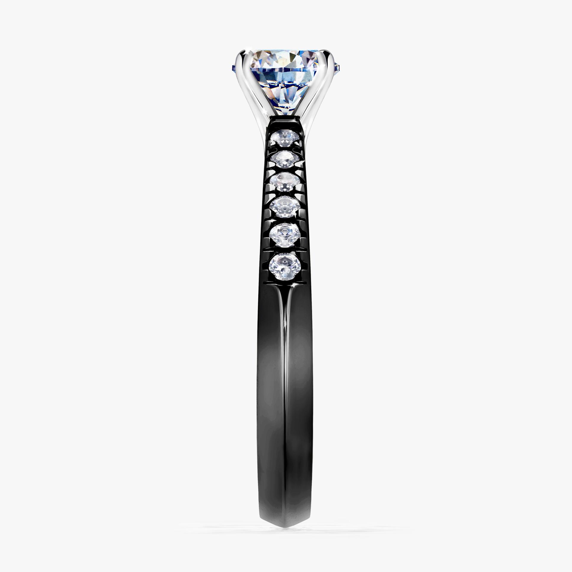 Pierscionek zareczynowy z diamentem 064 CT z czarnego zlota my sunshine 03