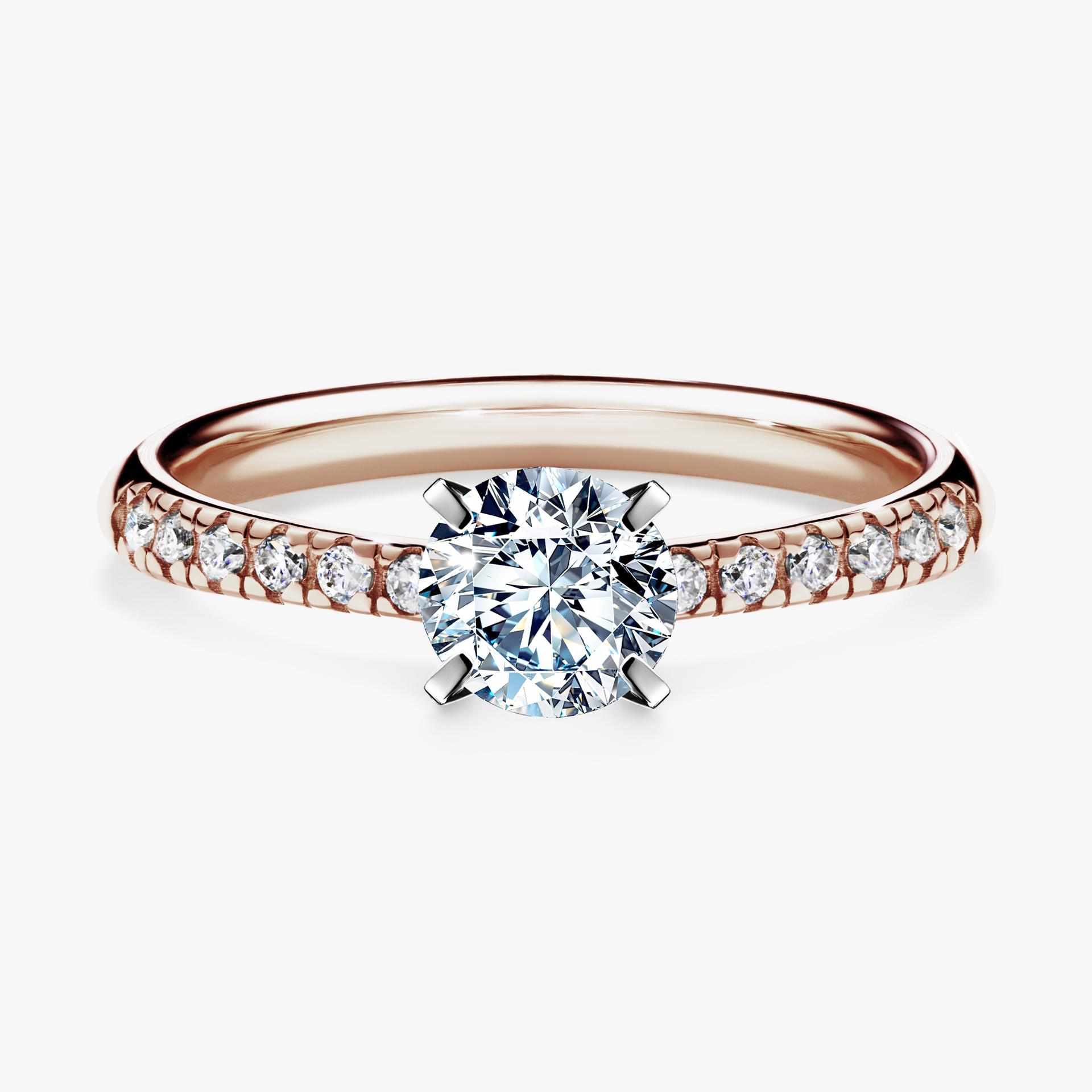 Pierscionek zareczynowy z diamentem 064 CT z rozowego zlota my sunshine 01