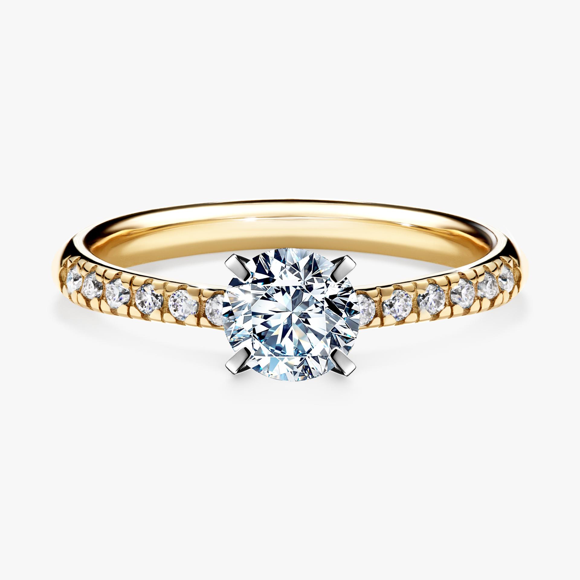 Pierscionek zareczynowy z diamentem 064 CT z zoltego zlota my sunshine 01