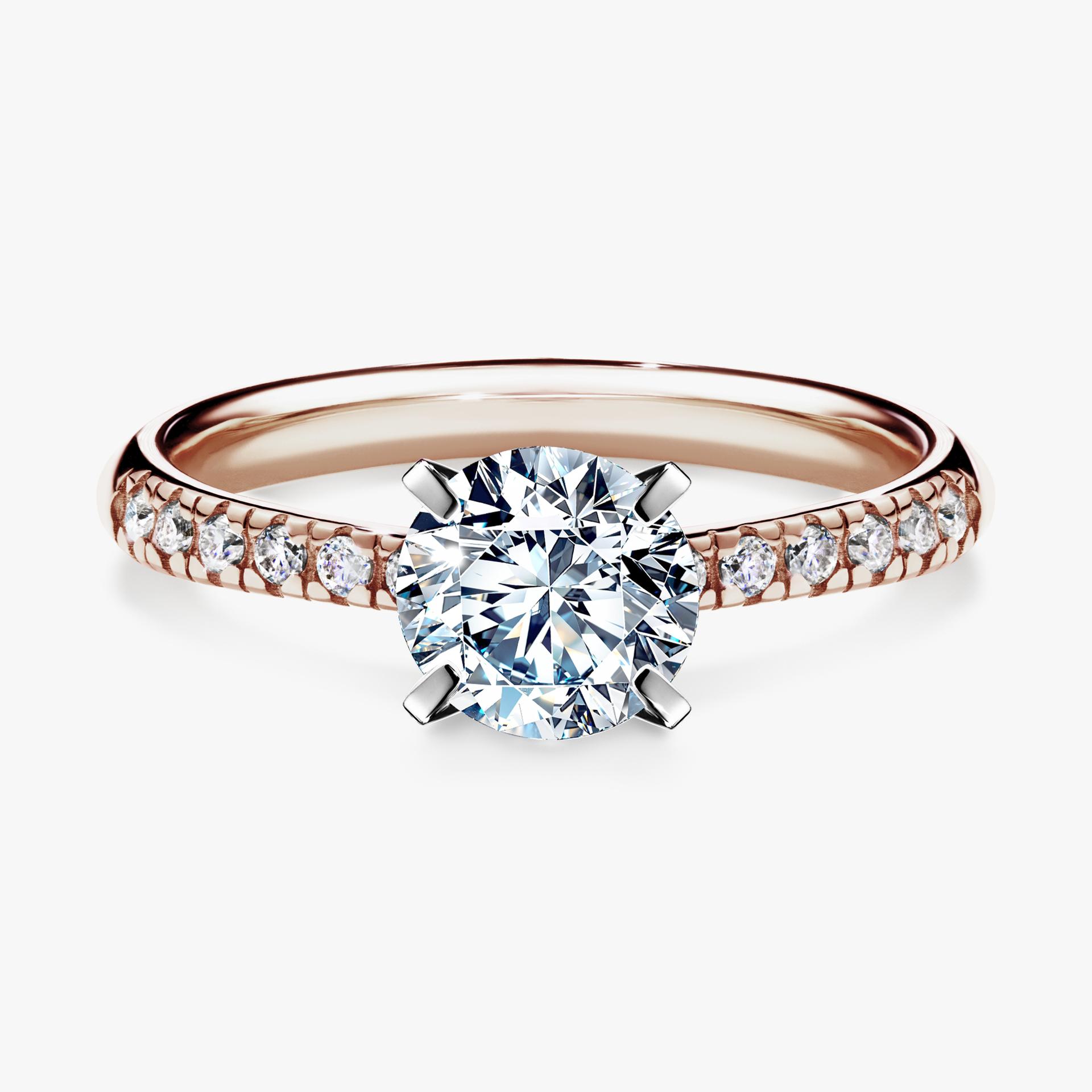 Pierscionek zareczynowy z diamentem 100 CT z rozowego zlota my sunshine 01