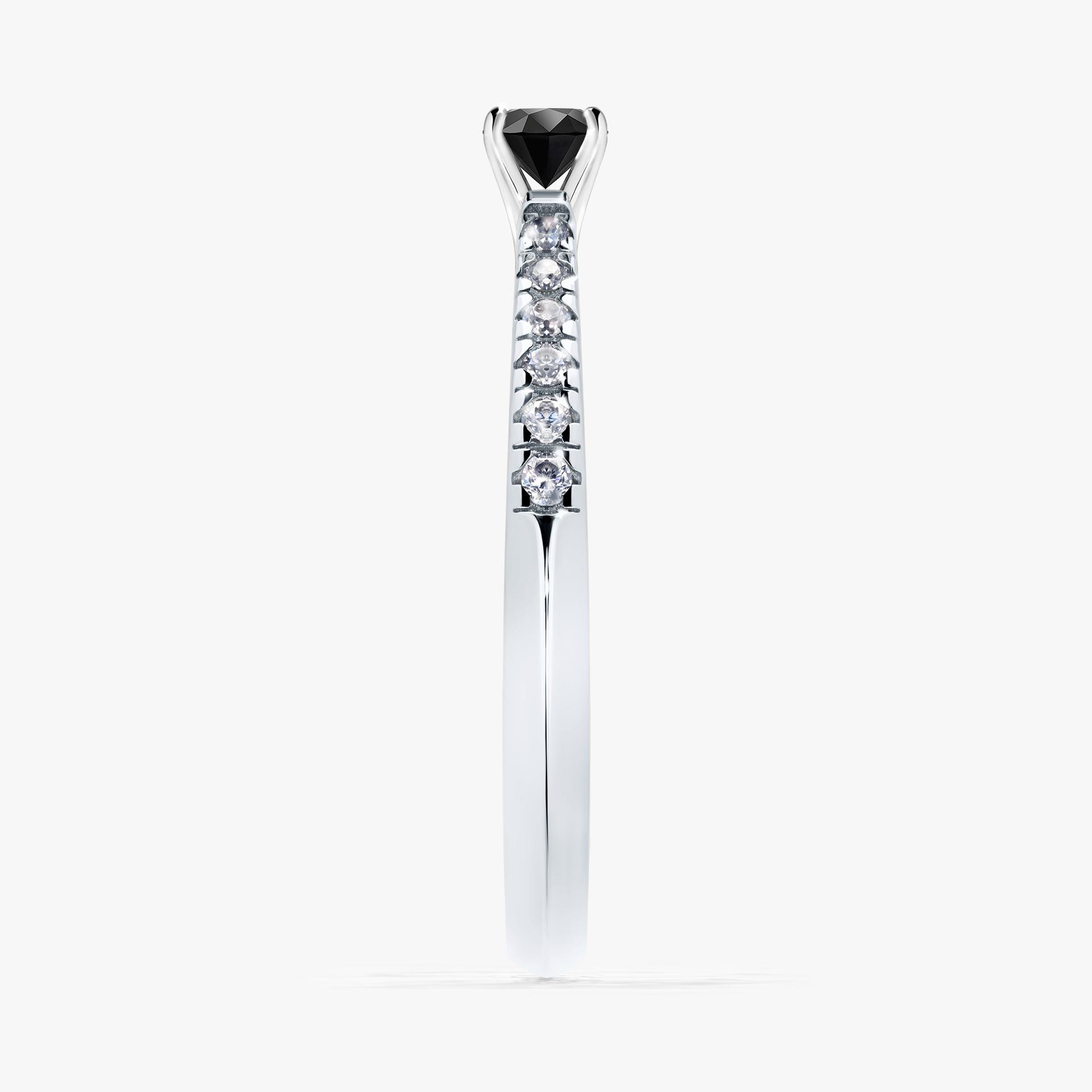 Pierscionek zareczynowy z diamentem czarny 024 CT z bialego zlota my sunshine 03
