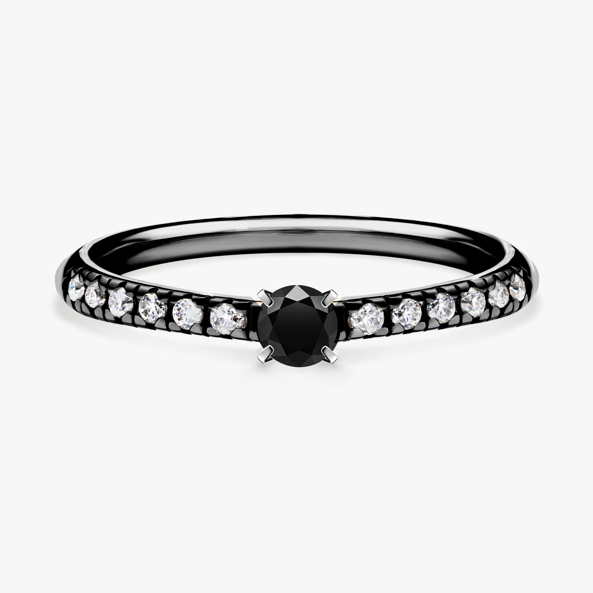 Pierscionek zareczynowy z diamentem czarny 024 CT z czarnego zlota my sunshine 01
