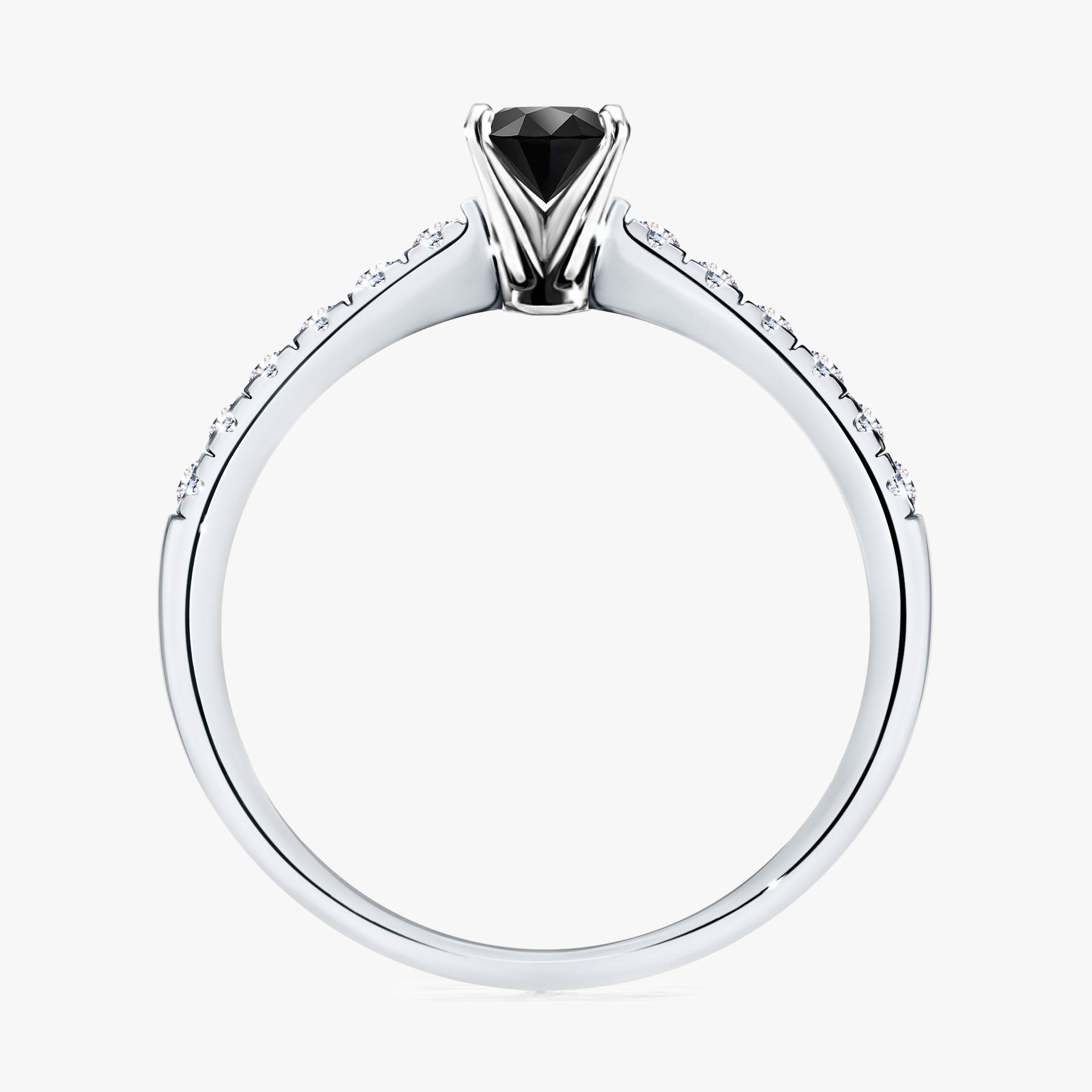 Pierscionek zareczynowy z diamentem czarny 039 CT z bialego zlota my sunshine 02