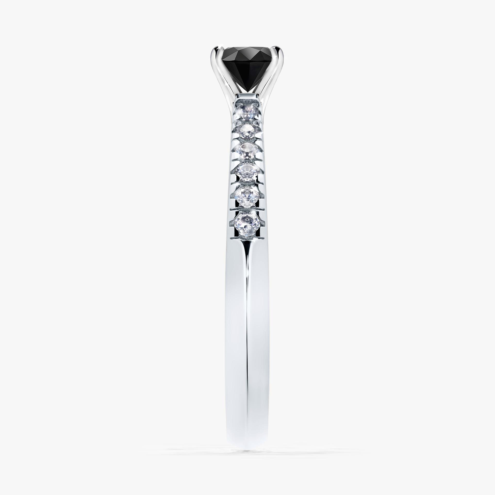 Pierscionek zareczynowy z diamentem czarny 039 CT z bialego zlota my sunshine 03