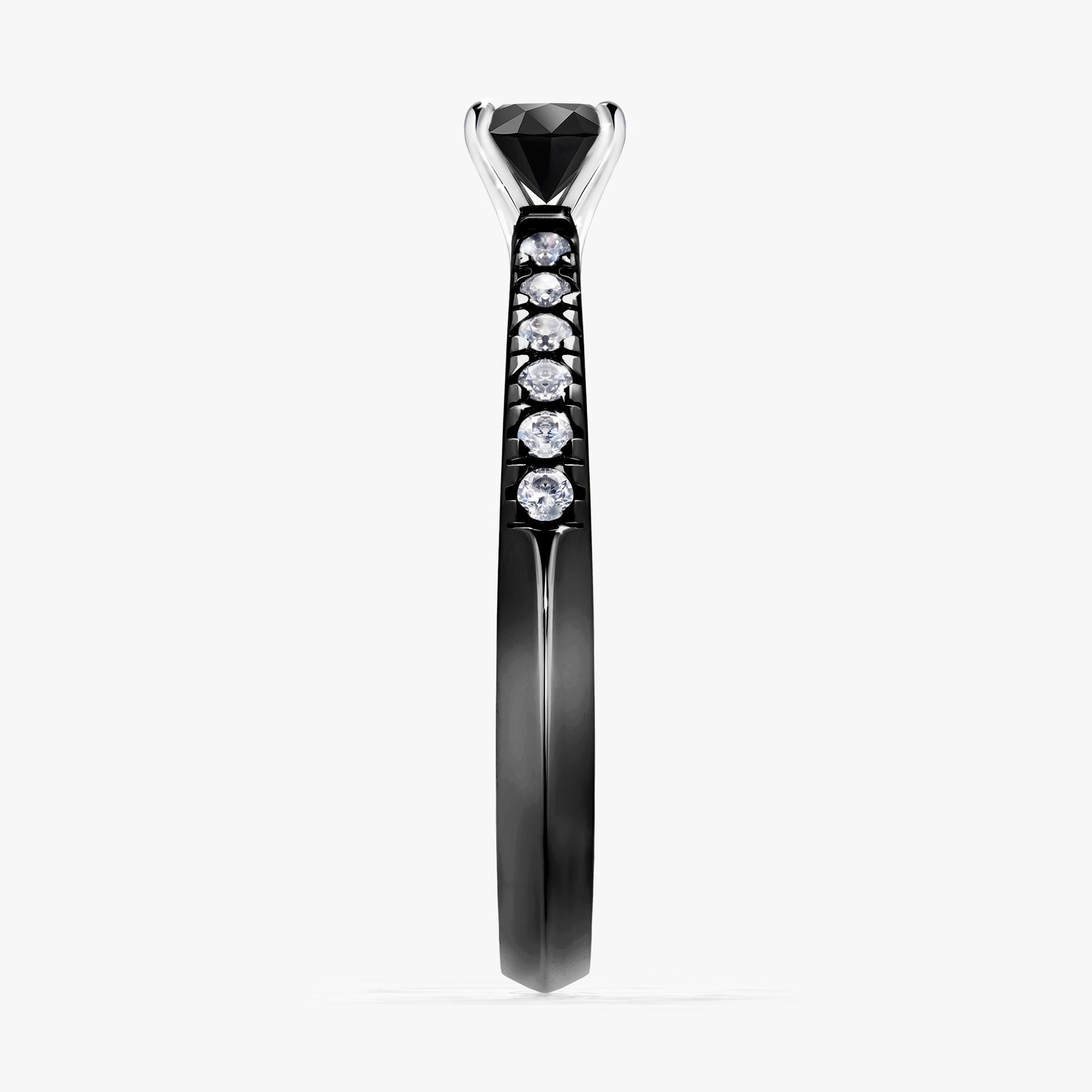 Pierscionek zareczynowy z diamentem czarny 039 CT z czarnego zlota my sunshine 03