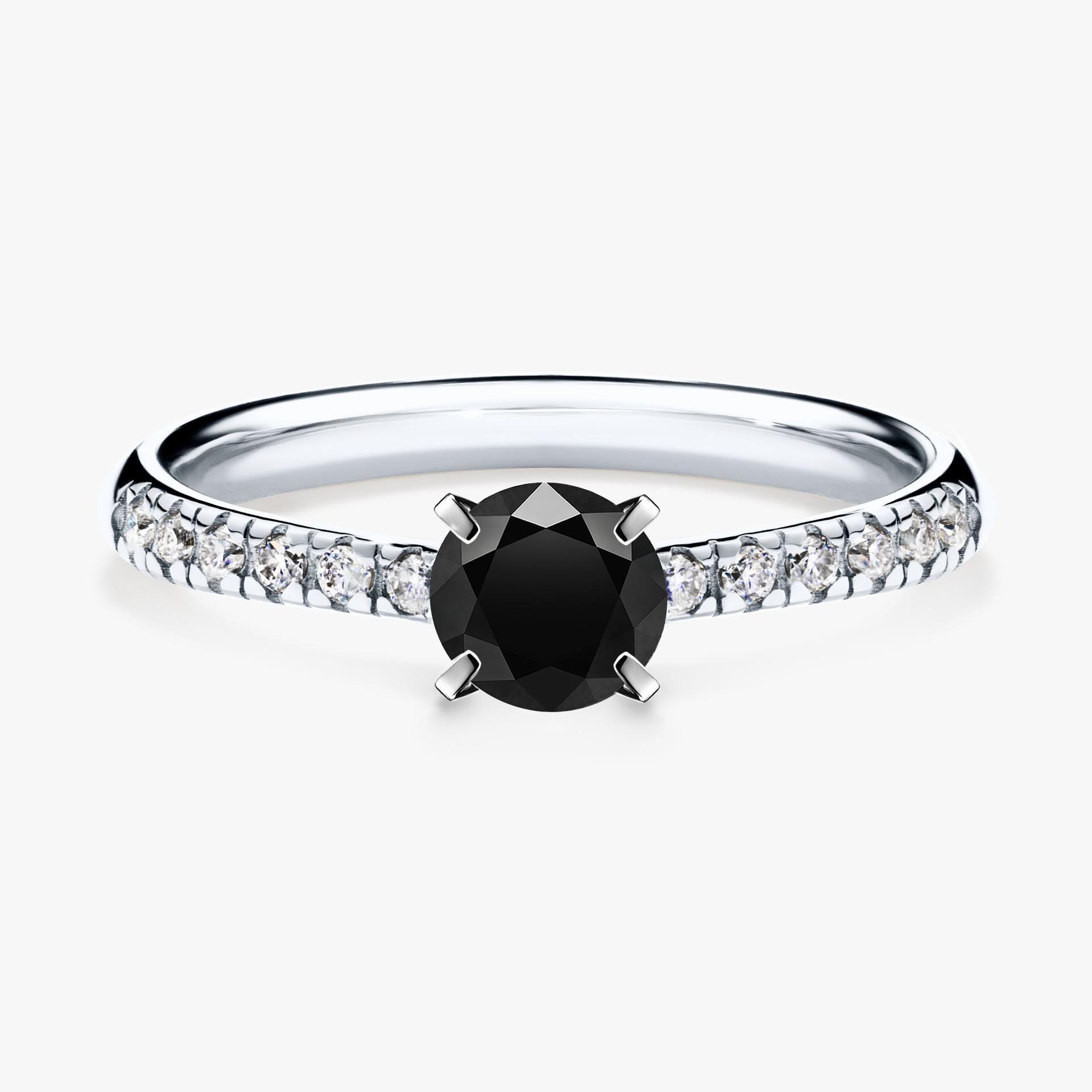 Pierscionek zareczynowy z diamentem czarny 044 CT z bialego zlota my sunshine 01