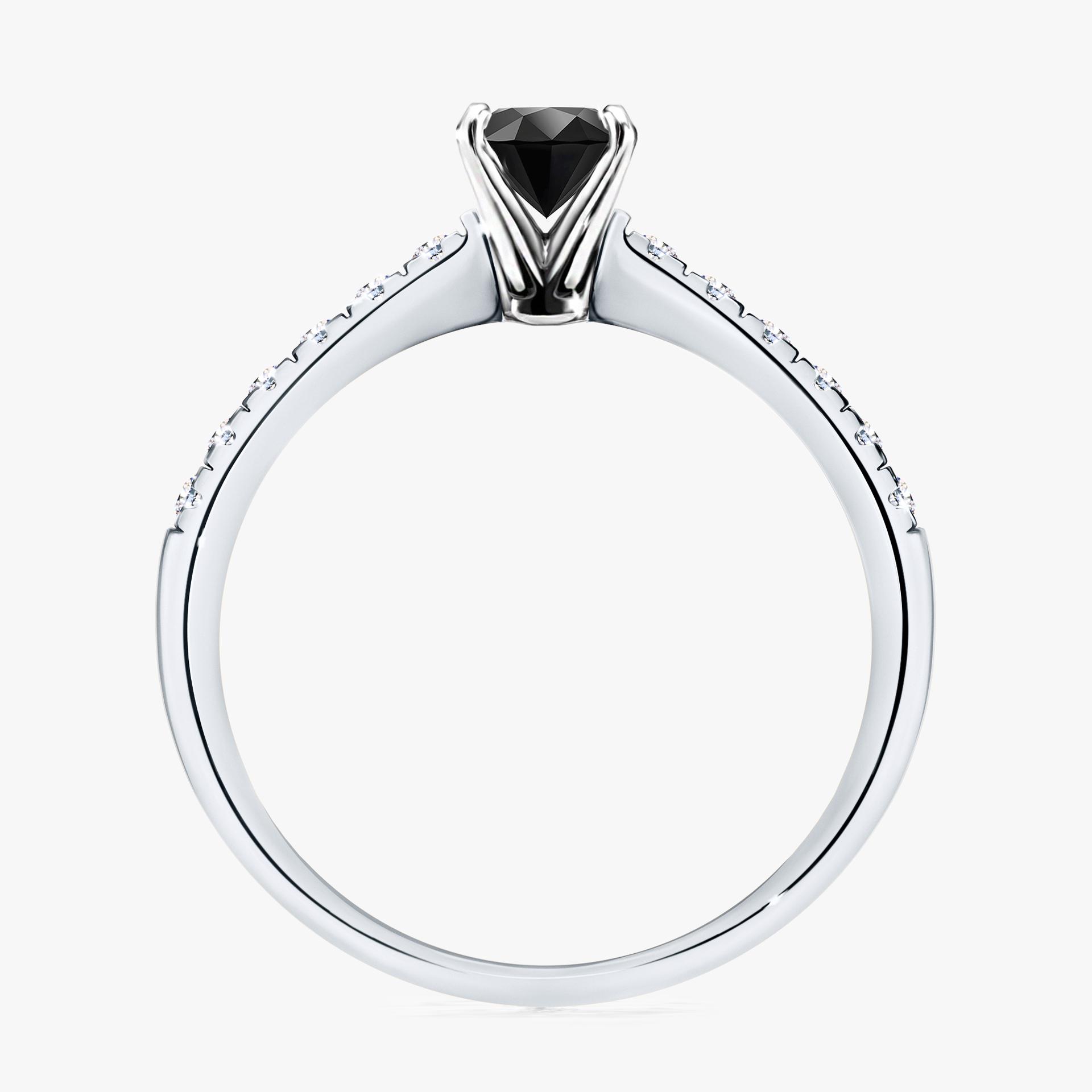 Pierscionek zareczynowy z diamentem czarny 044 CT z bialego zlota my sunshine 02