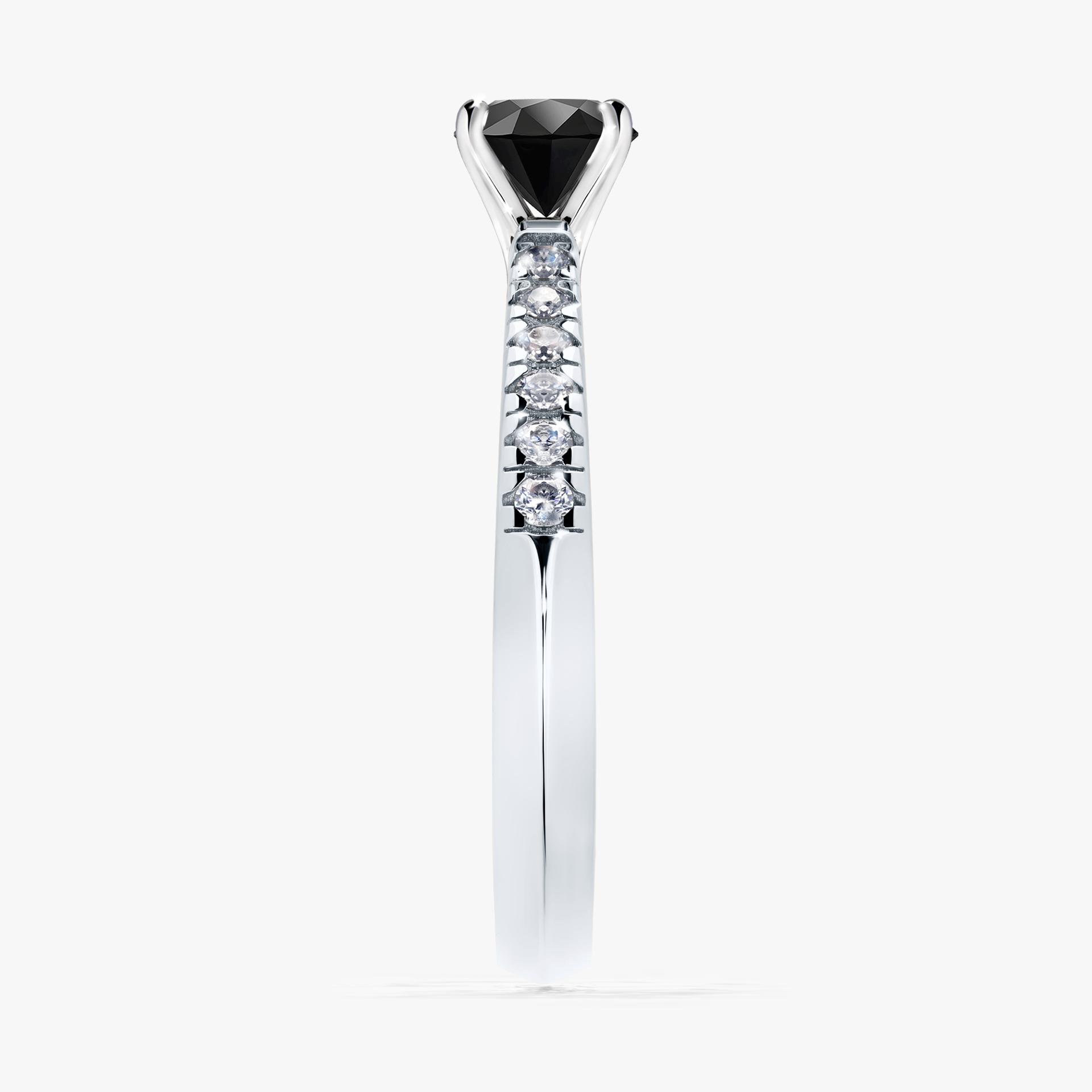 Pierscionek zareczynowy z diamentem czarny 044 CT z bialego zlota my sunshine 03