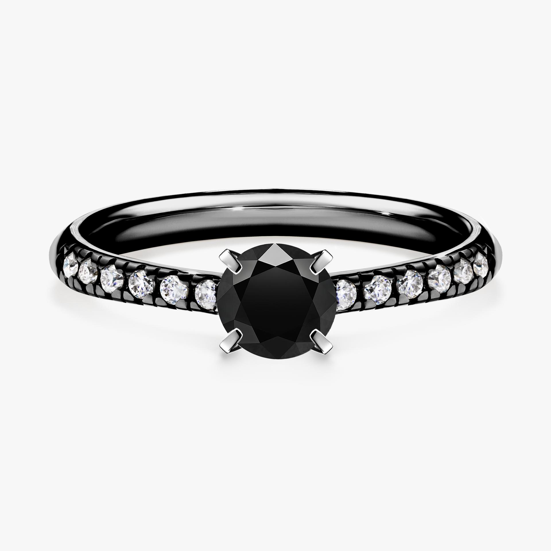 Pierscionek zareczynowy z diamentem czarny 044 CT z czarnego zlota my sunshine 01