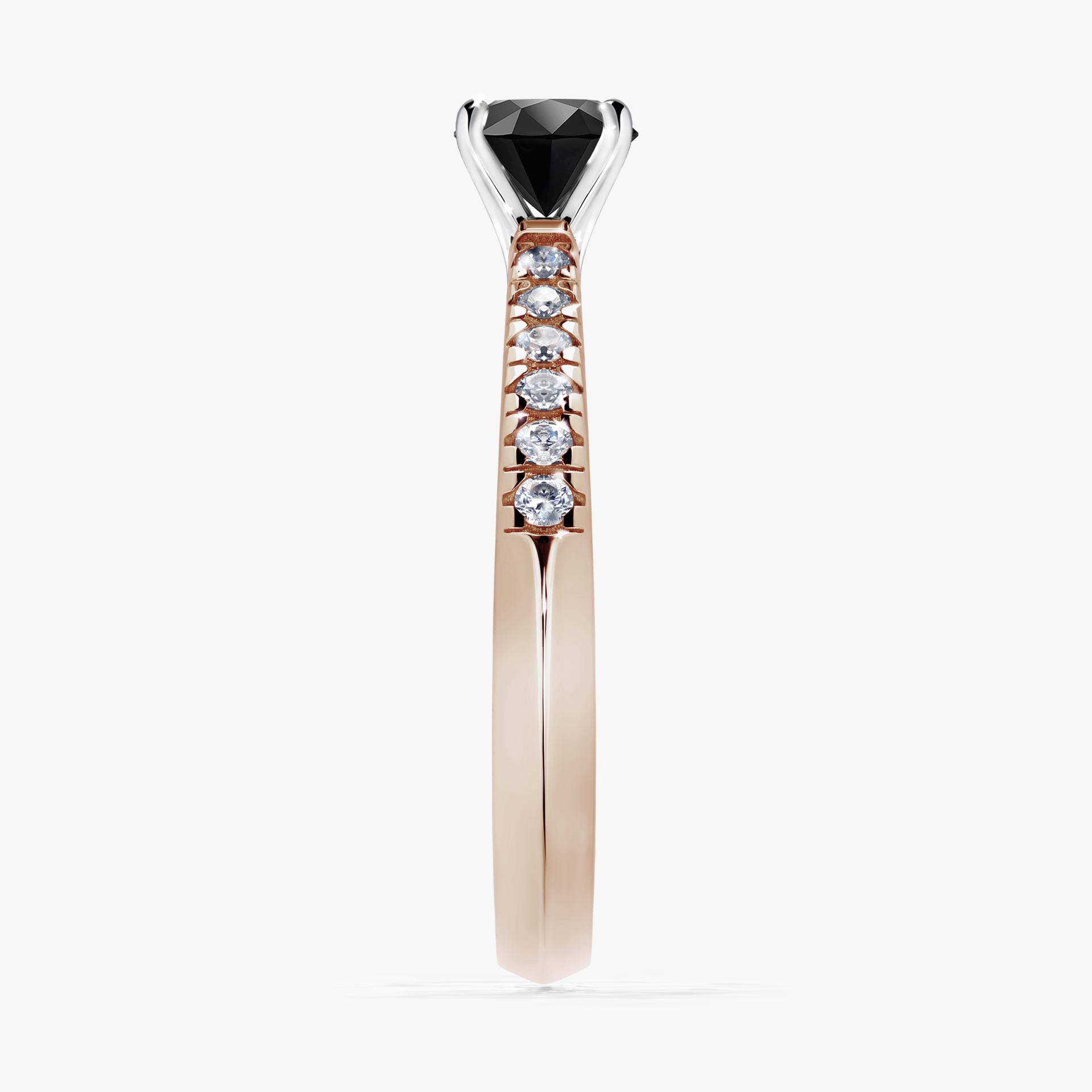 Pierscionek zareczynowy z diamentem czarny 044 CT z rozowego zlota my sunshine 03