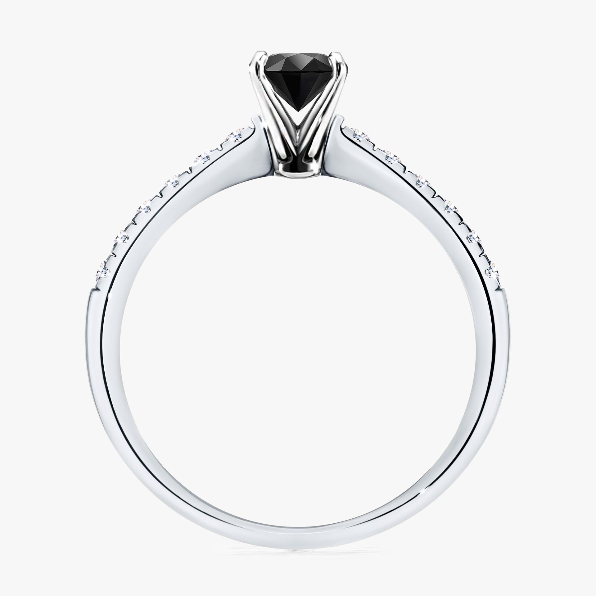 Pierscionek zareczynowy z diamentem czarny 064 CT z bialego zlota my sunshine 02