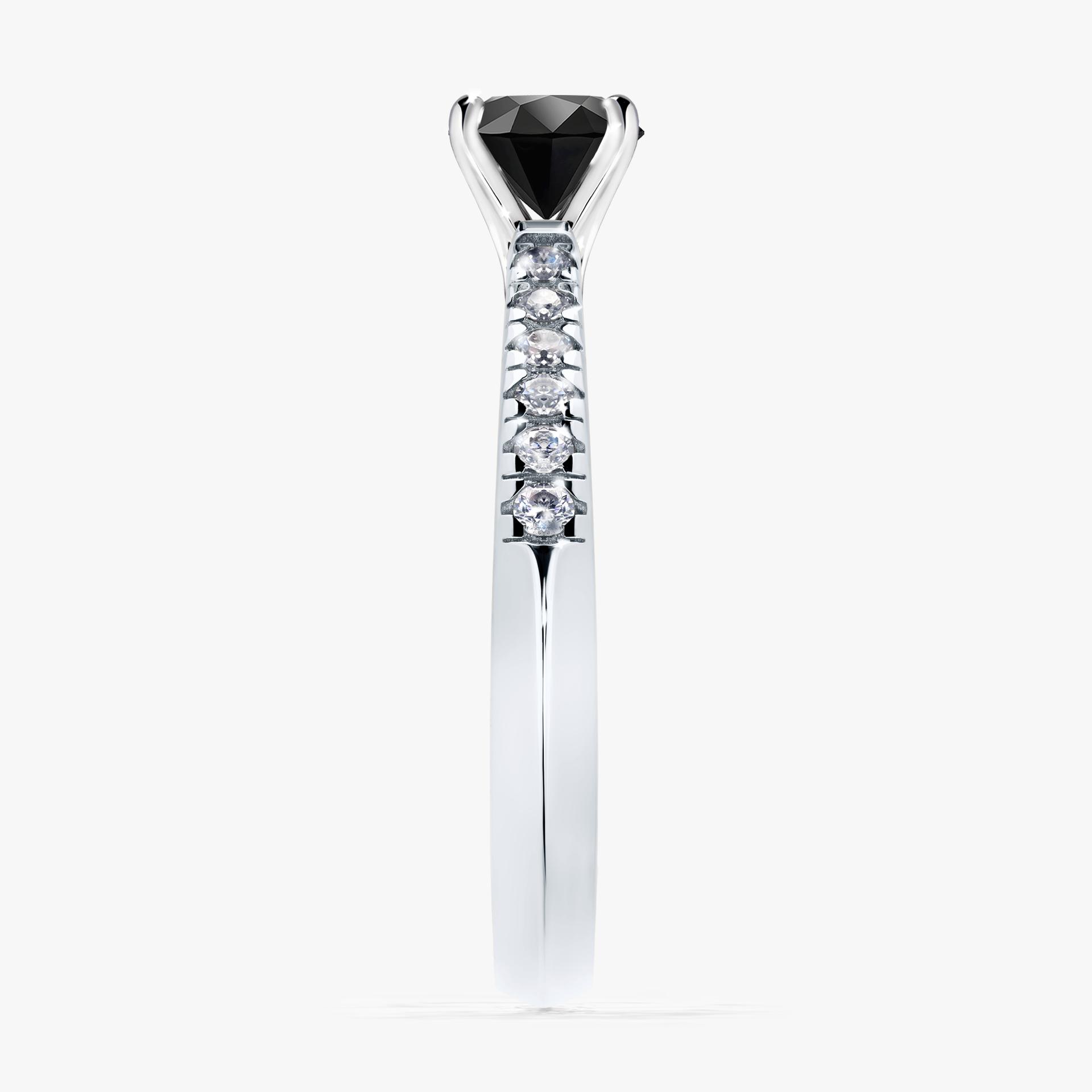 Pierscionek zareczynowy z diamentem czarny 064 CT z bialego zlota my sunshine 03