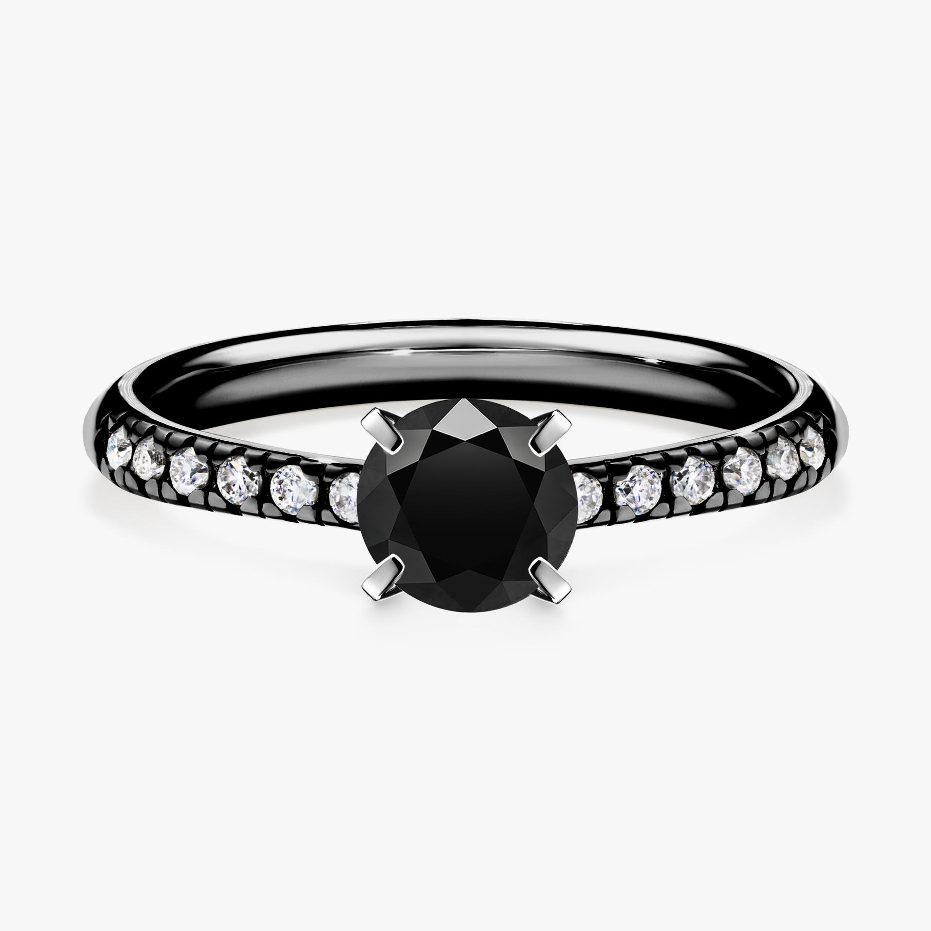 Pierscionek zareczynowy z diamentem czarny 064 CT z czarnego zlota my sunshine 01