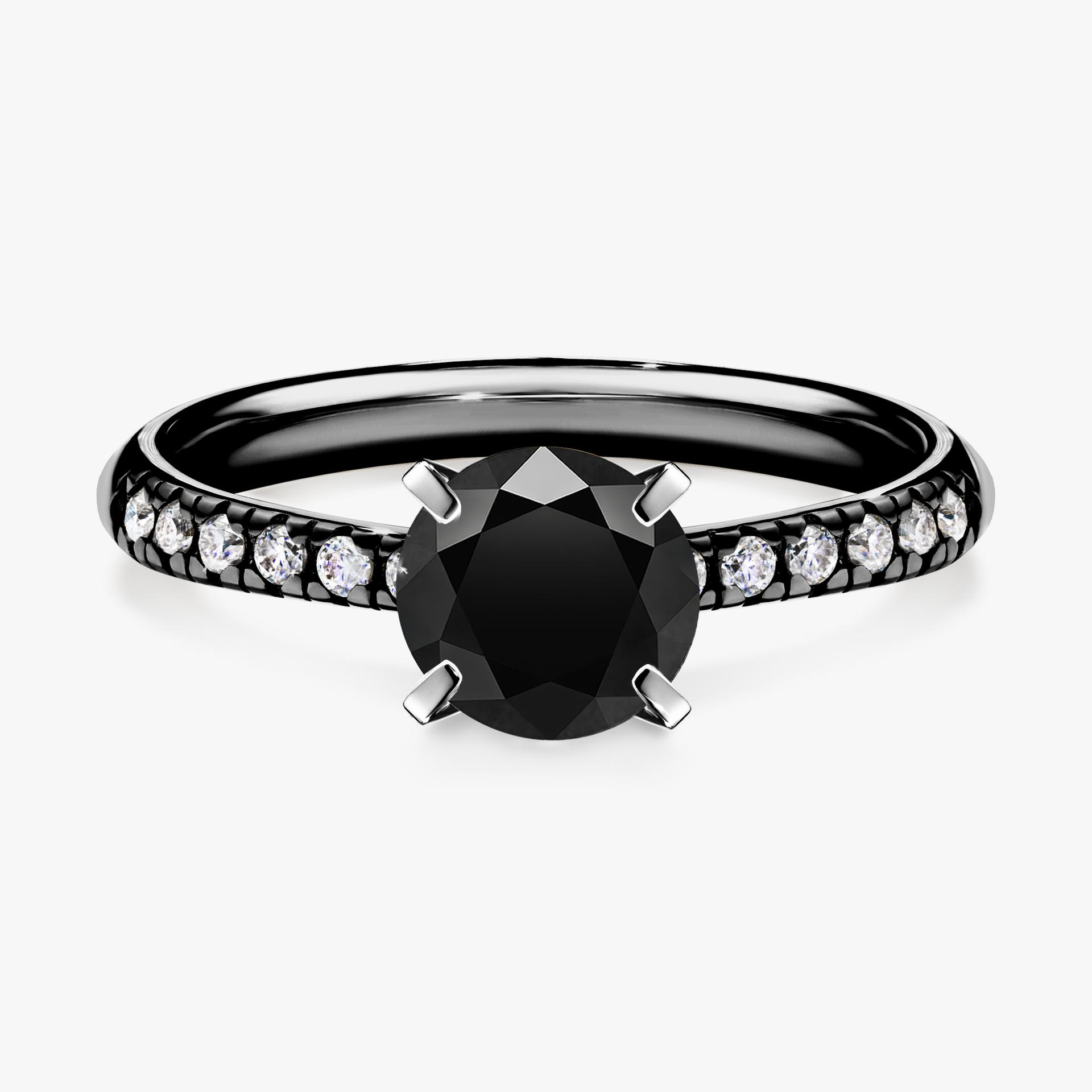 Pierscionek zareczynowy z diamentem czarny 100 CT z czarnego zlota my sunshine 01