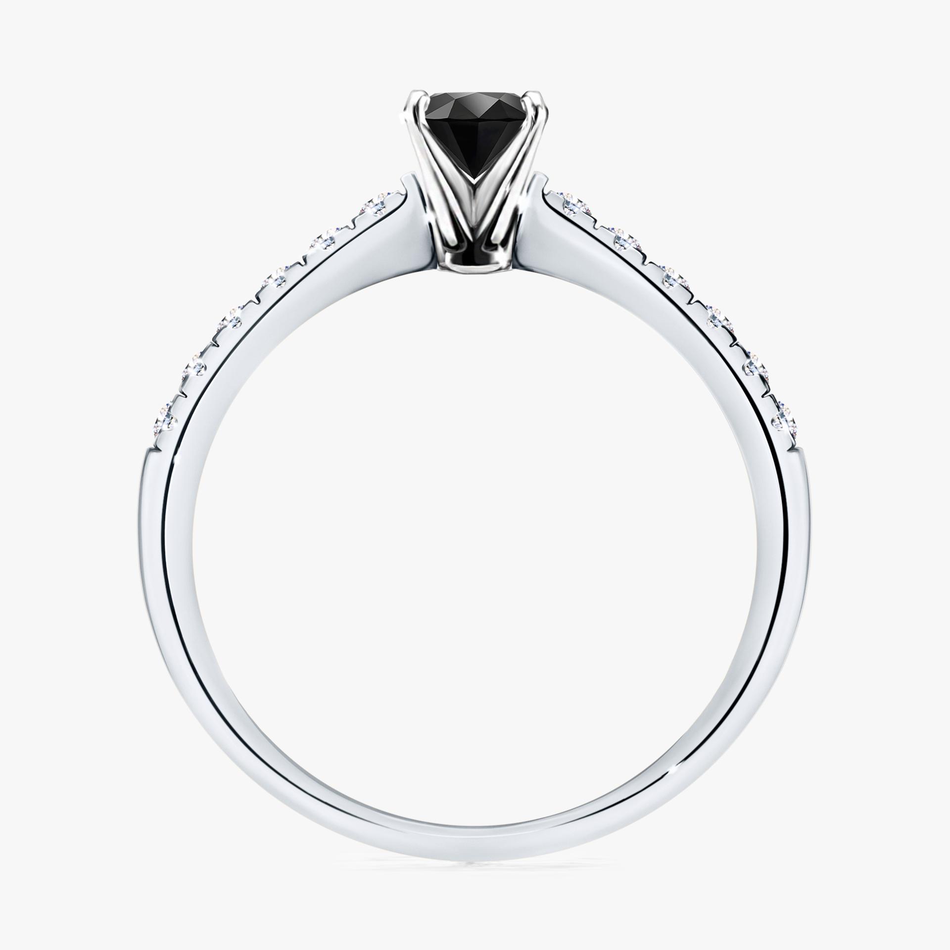 Pierscionek zareczynowy z diamentem czarnym 039 CT z bialego zlota my sunshine 02