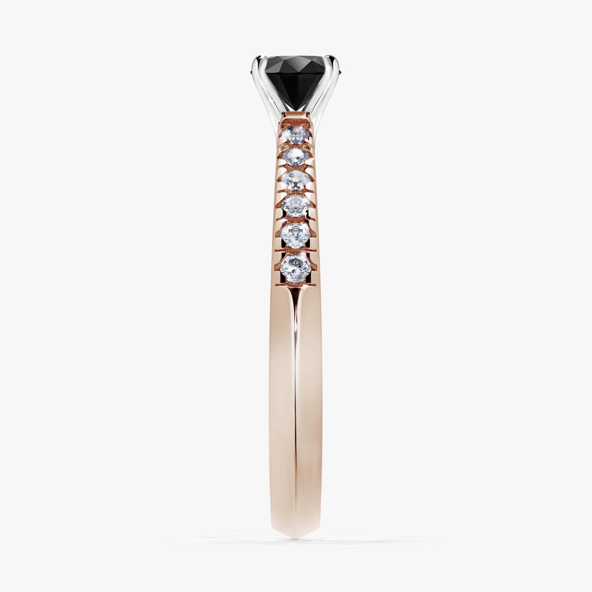 Pierscionek zareczynowy z diamentem czarnym 039 CT z rozowego zlota my sunshine 03
