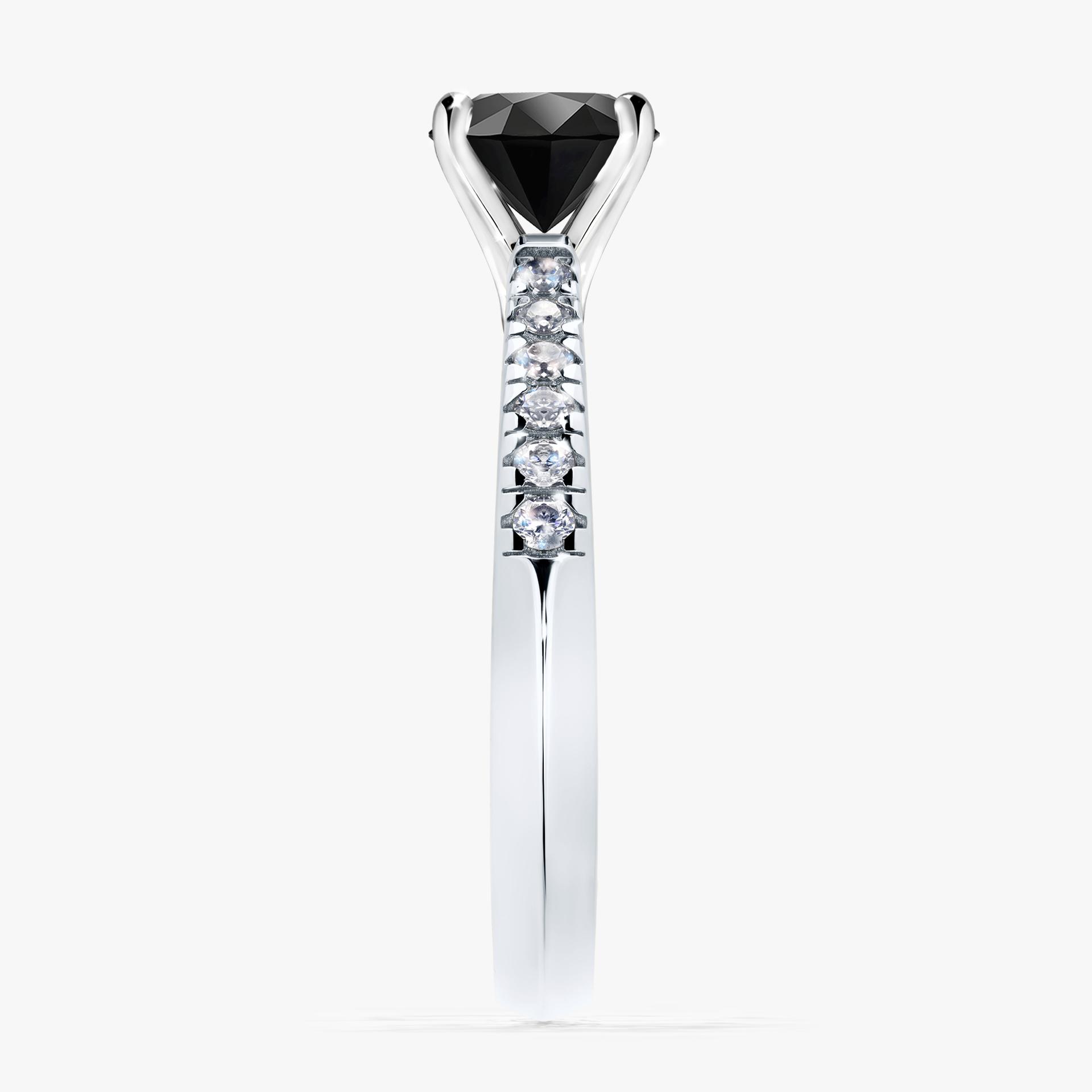 Pierscionek zareczynowy z diamentem czarnym 100 CT z bialego zlota my sunshine 03