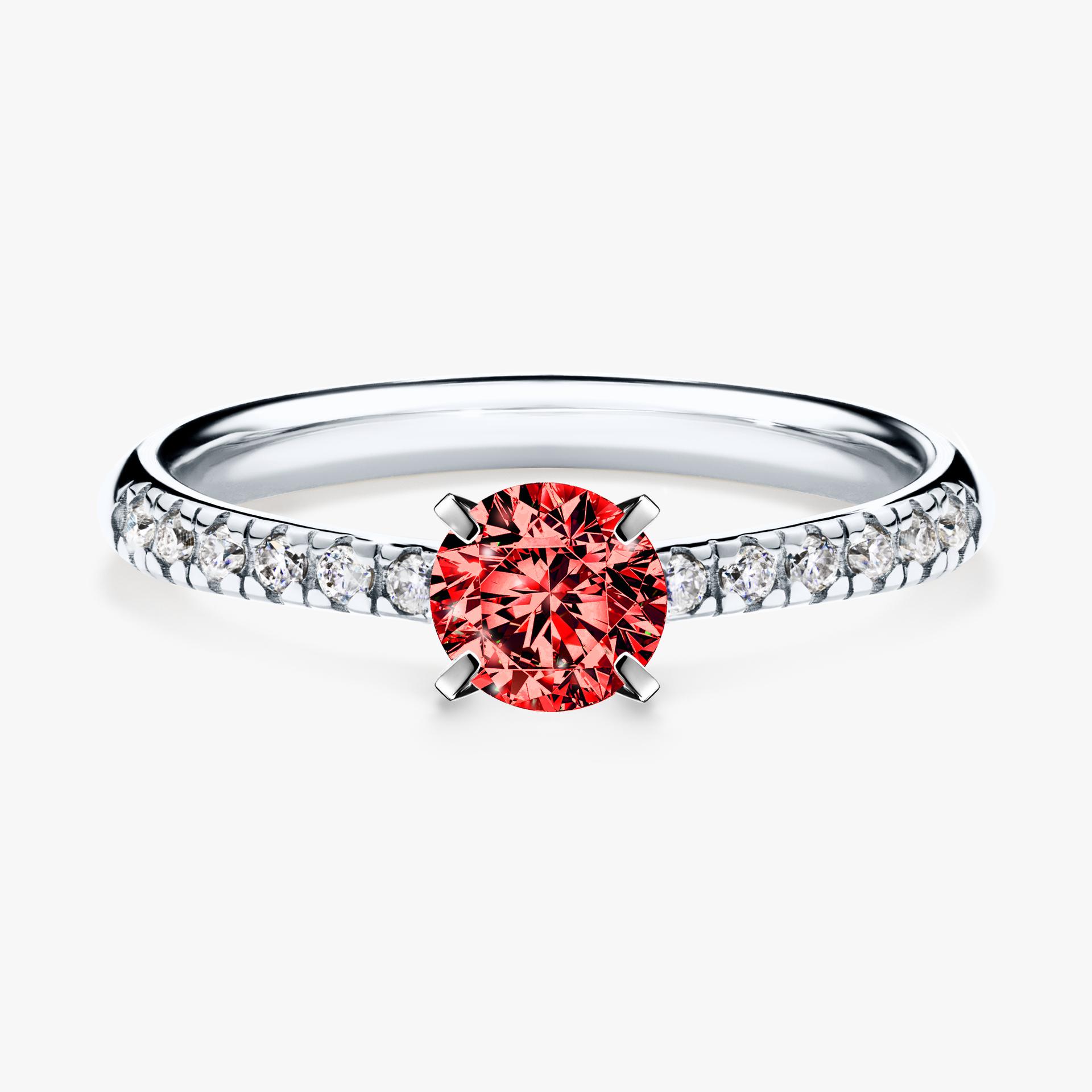 Pierscionek zareczynowy z diamentem czerwony 044 CT z bialego zlota my sunshine 01