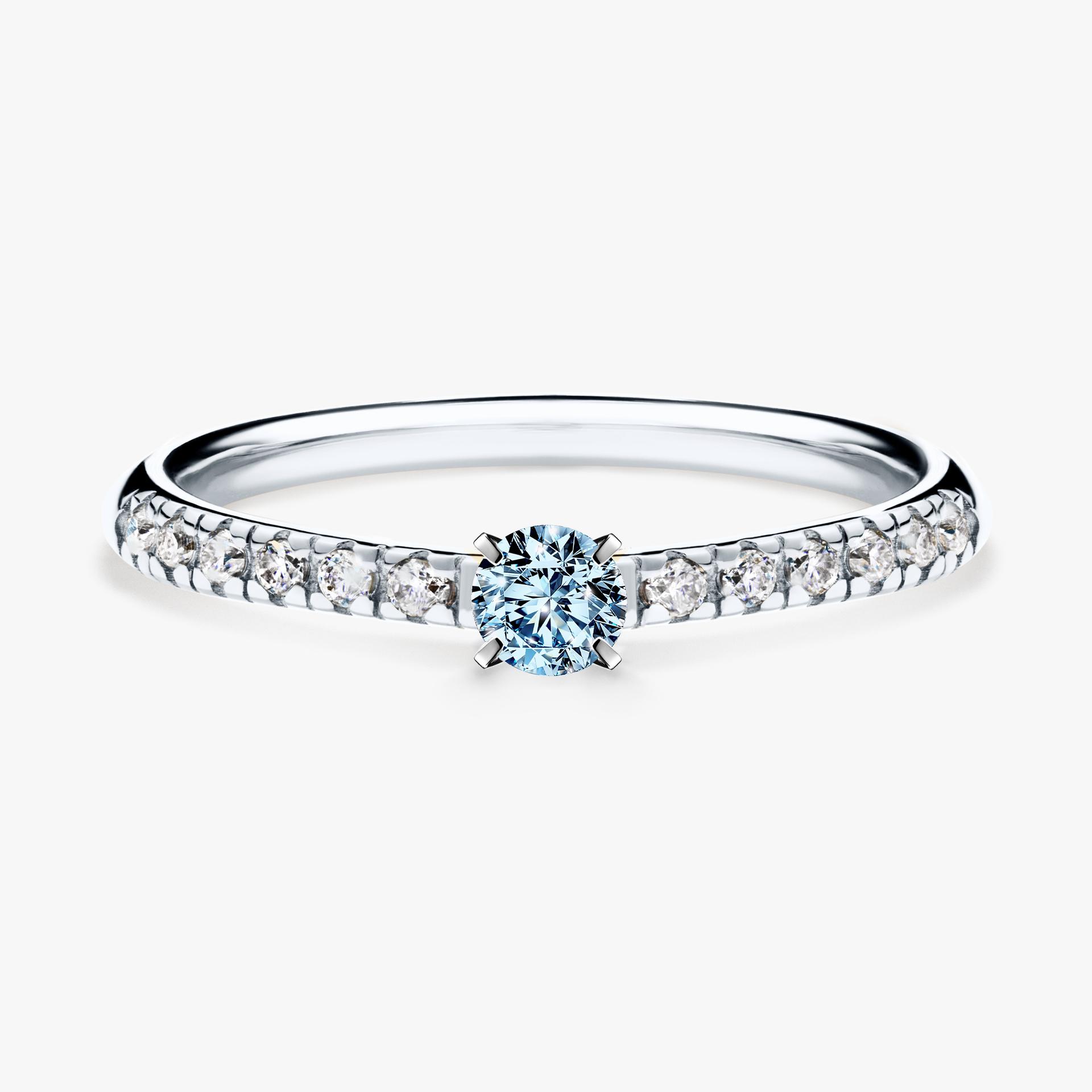 Pierscionek zareczynowy z diamentem niebieski 024 CT z bialego zlota my sunshine 01