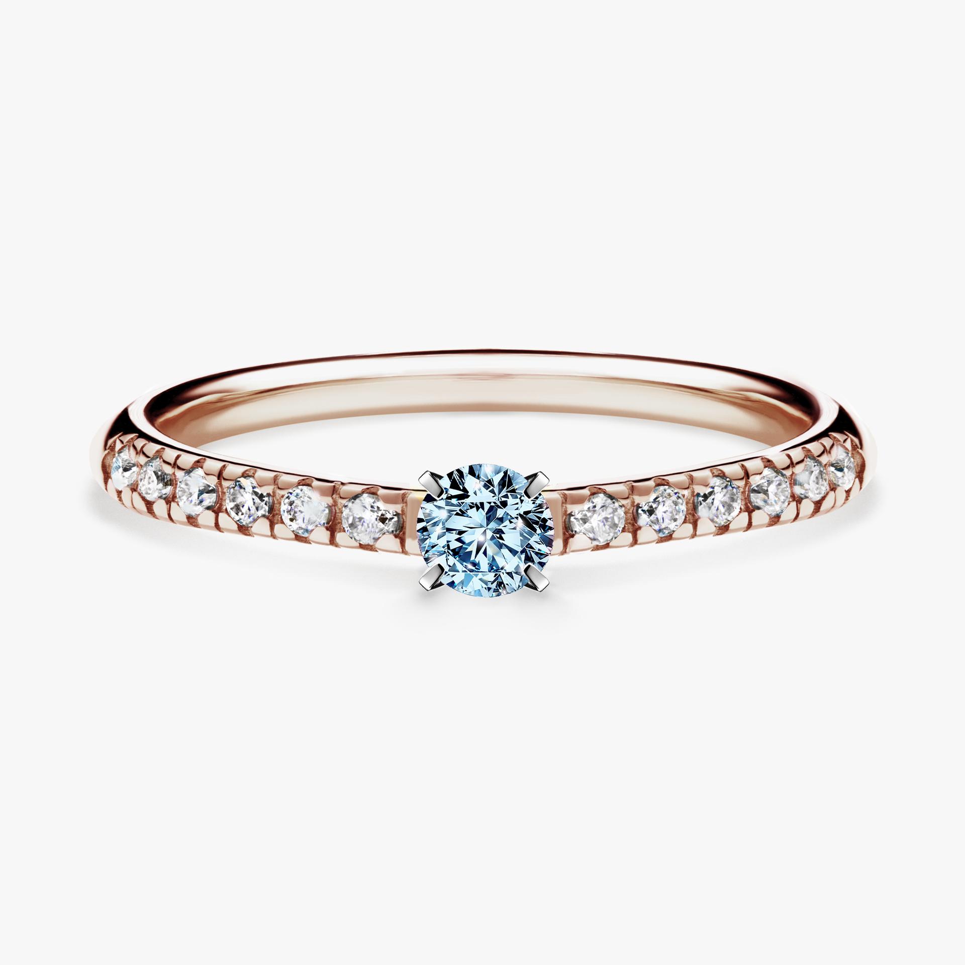 Pierscionek zareczynowy z diamentem niebieski 024 CT z rozowego zlota my sunshine 01