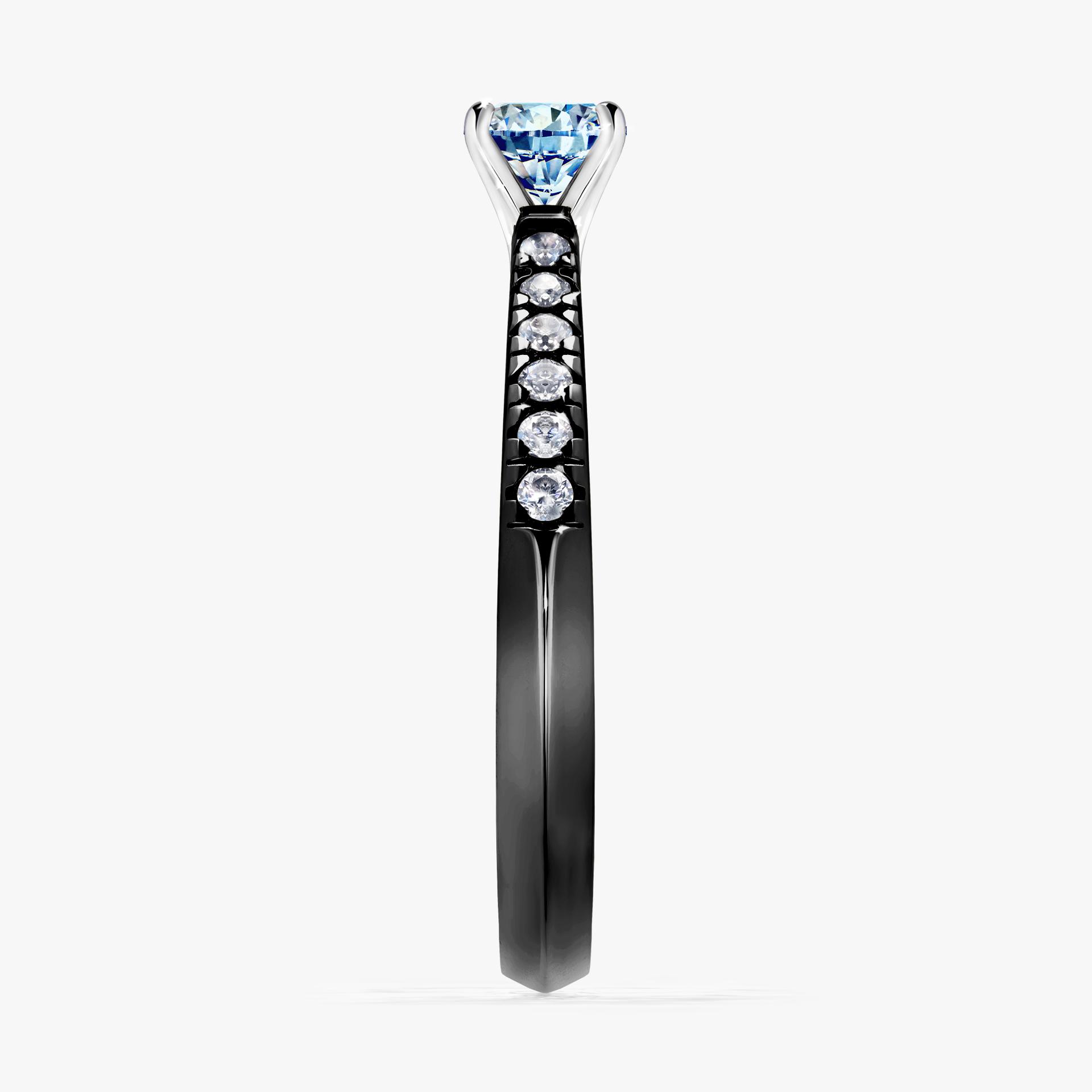 Pierscionek zareczynowy z diamentem niebieski 039 CT z czarnego zlota my sunshine 03
