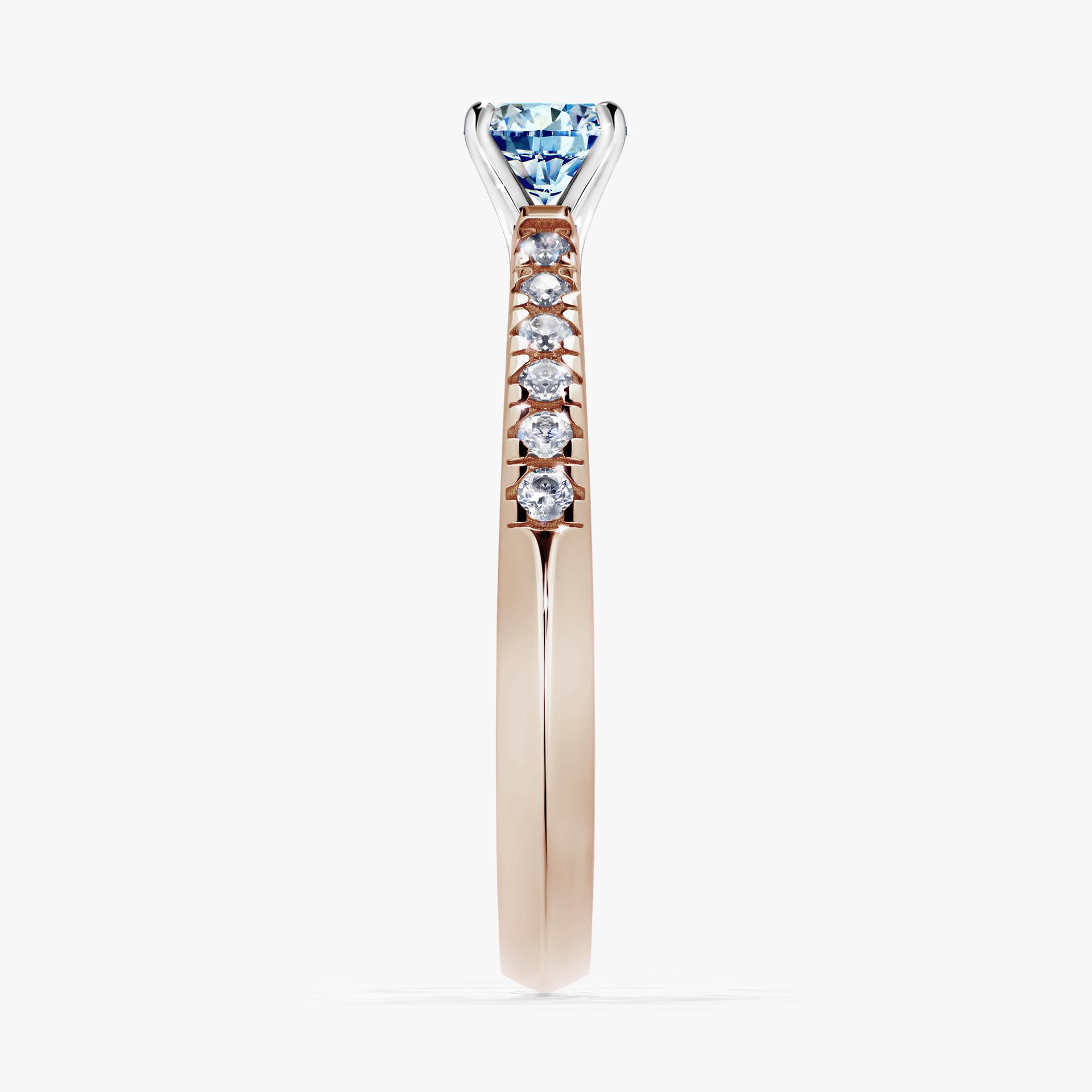 Pierscionek zareczynowy z diamentem niebieski 039 CT z rozowego zlota my sunshine 03