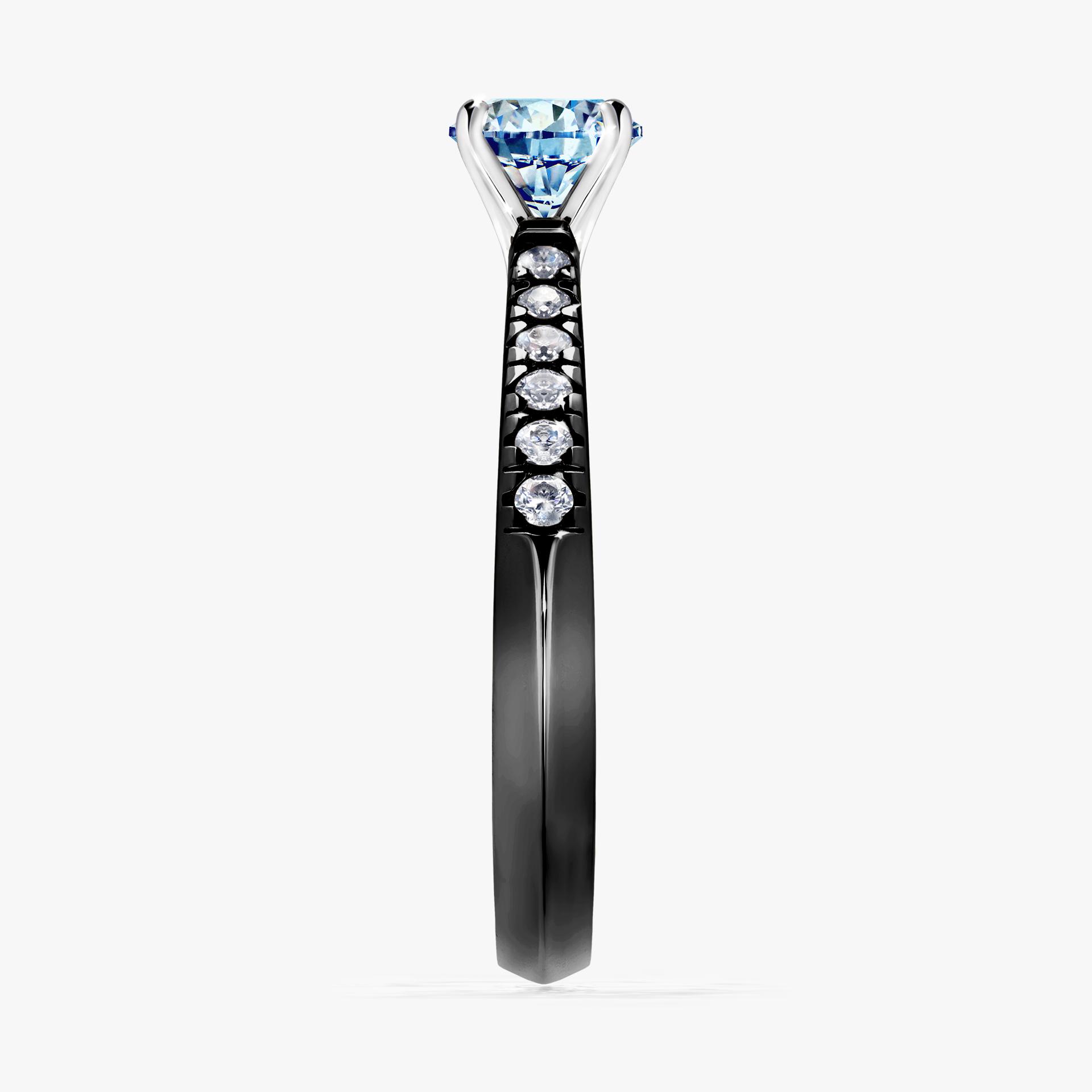 Pierscionek zareczynowy z diamentem niebieski 044 CT z czarnego zlota my sunshine 03
