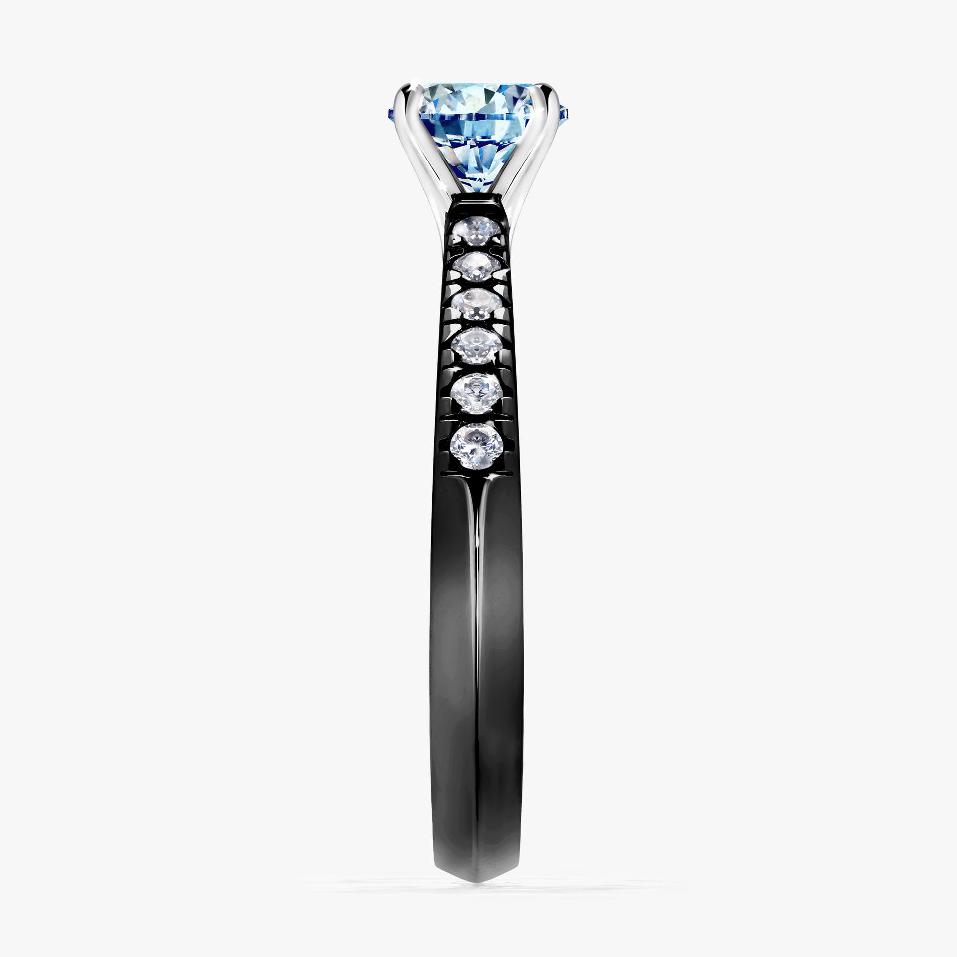 Pierscionek zareczynowy z diamentem niebieski 064 CT z czarnego zlota my sunshine 03