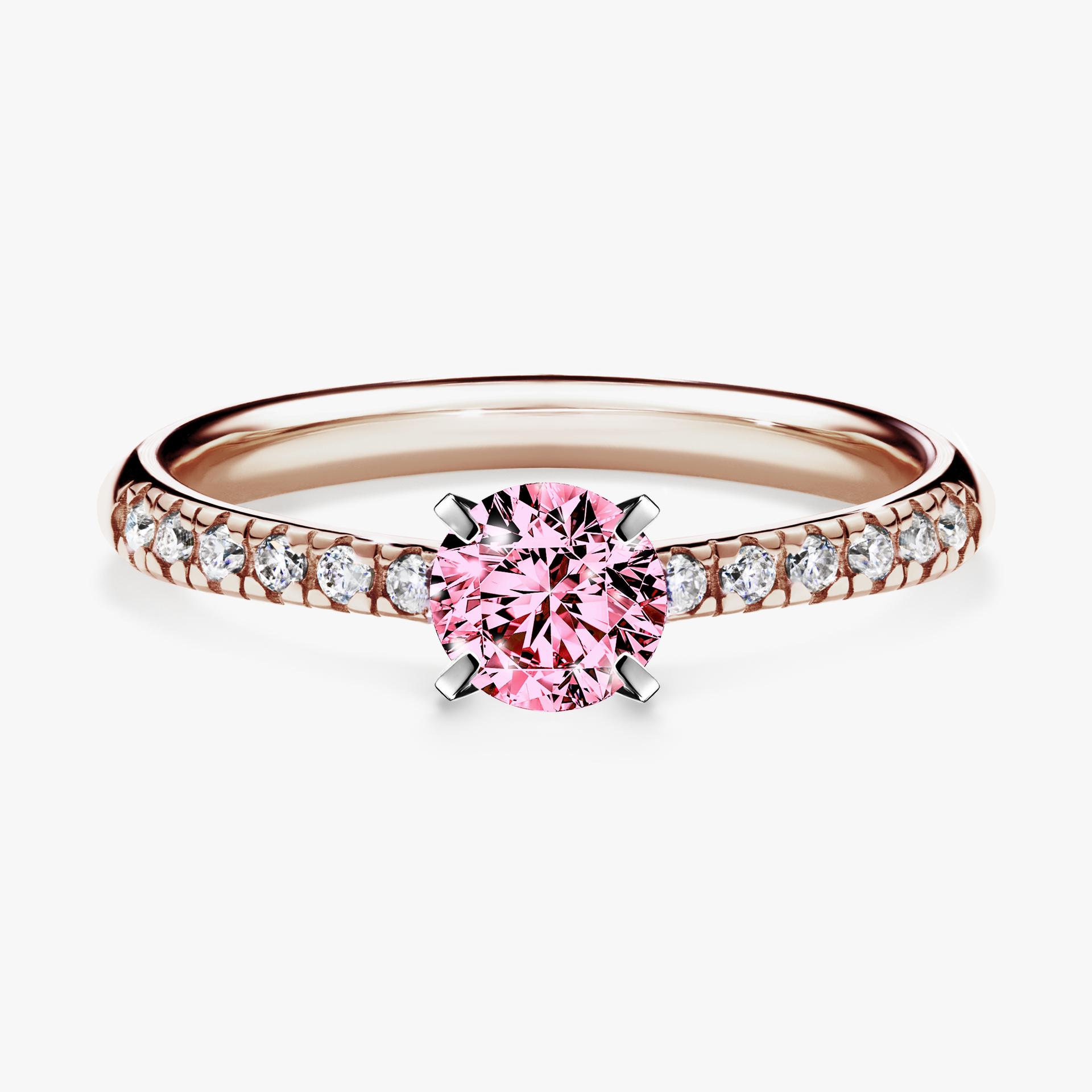Pierścionek zaręczynowy My Sunshine z różowego złota z różowym diamentem 0,44ct