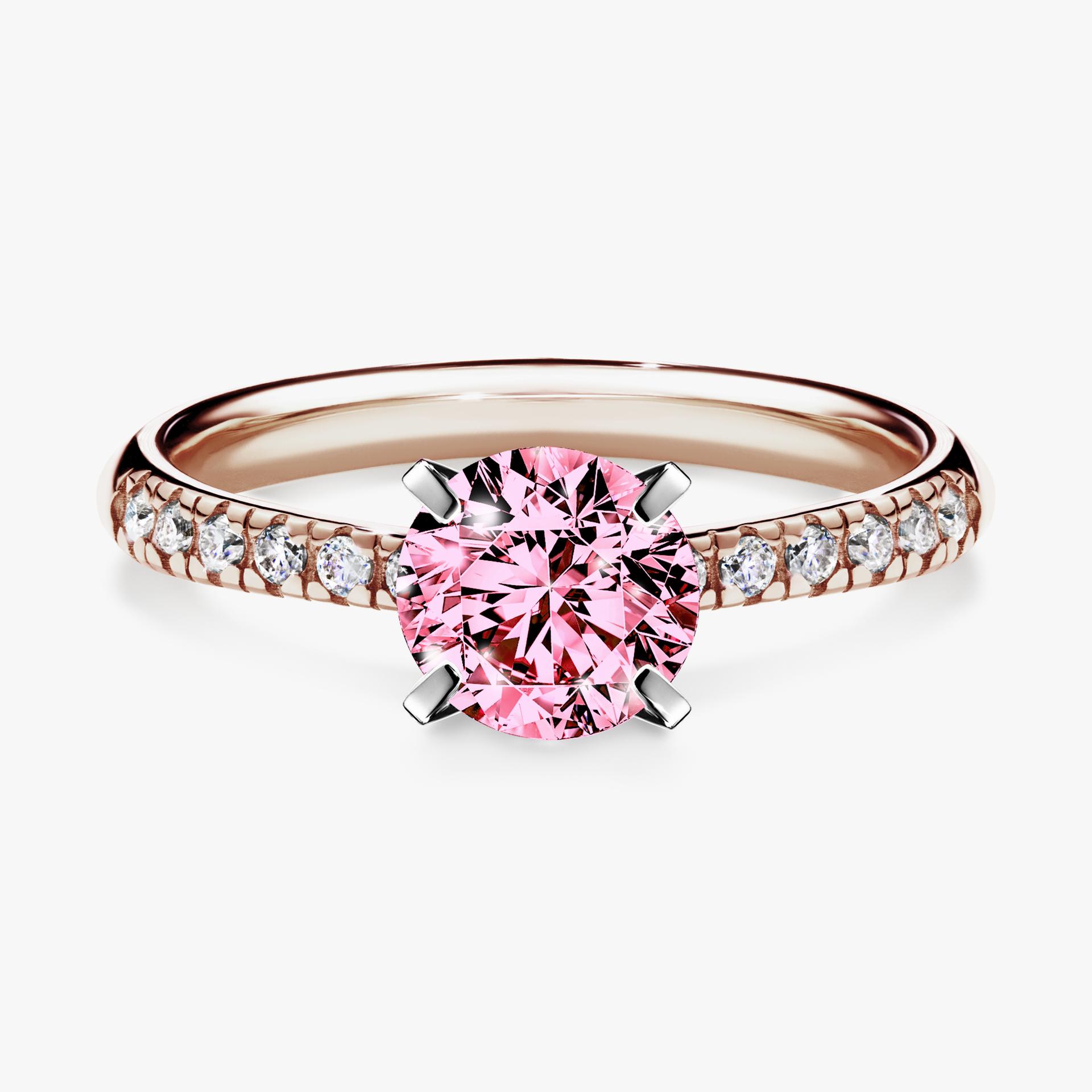 Pierścionek zaręczynowy My Sunshine z różowego złota z różowym diamentem 1,00ct