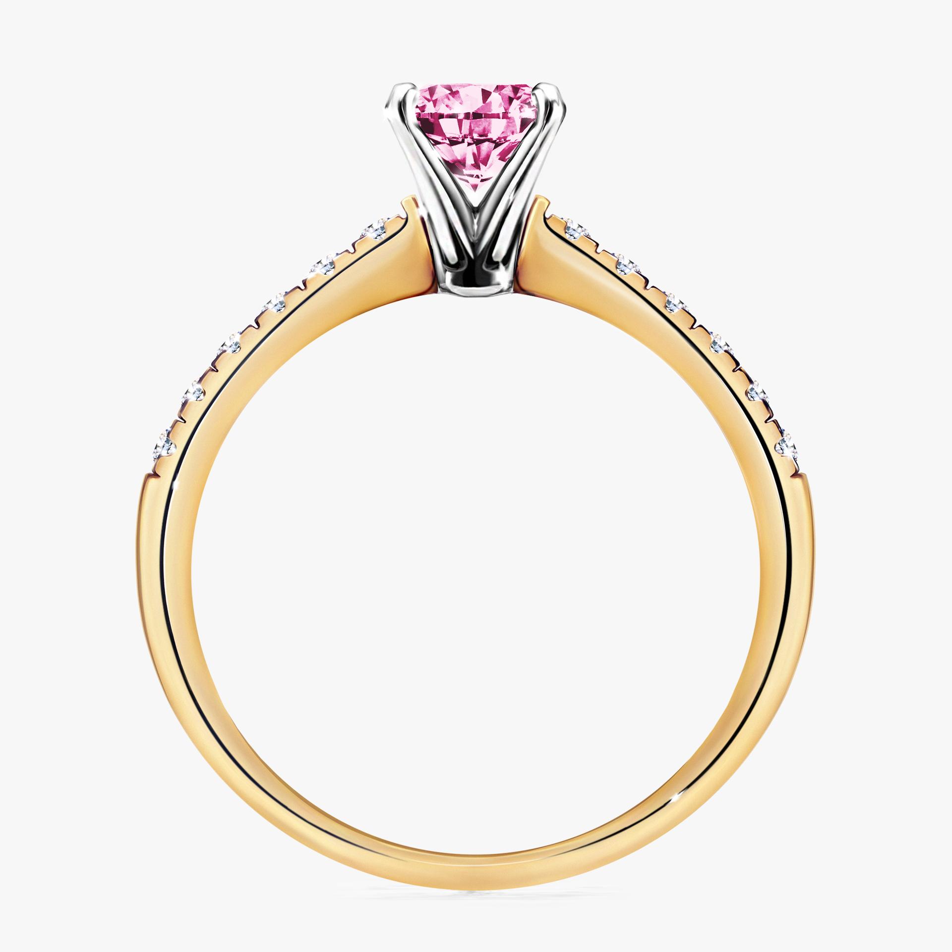 Pierścionek zaręczynowy My Sunshine z żółtego złota z różowym diamentem 1,00ct