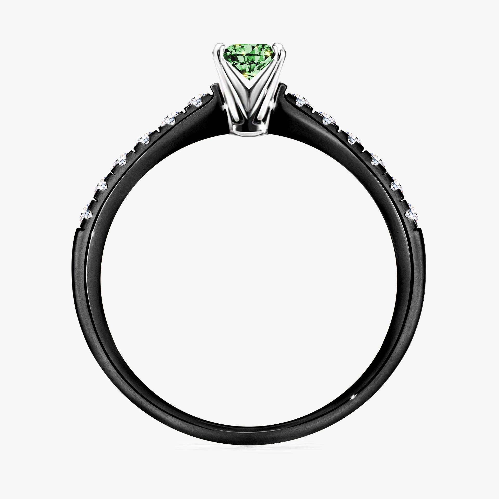 Pierscionek zareczynowy z diamentem zielony_ciemny 024 CT z czarnego zlota my sunshine 02