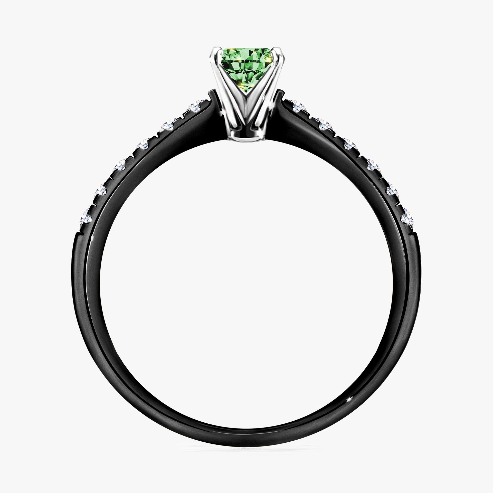Pierscionek zareczynowy z diamentem zielony_ciemny 039 CT z czarnego zlota my sunshine 02