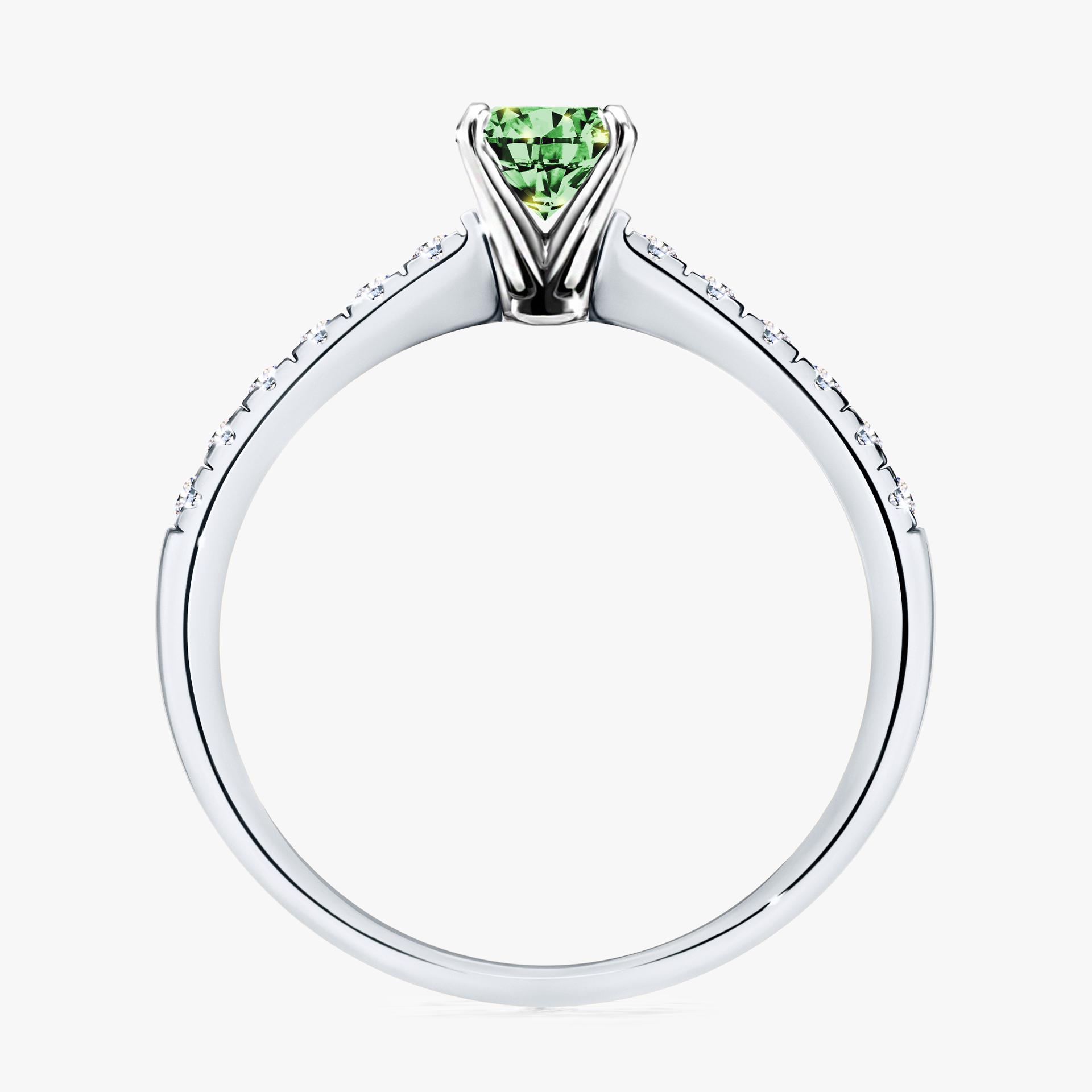Pierscionek zareczynowy z diamentem zielony_ciemny 044 CT z bialego zlota my sunshine 02