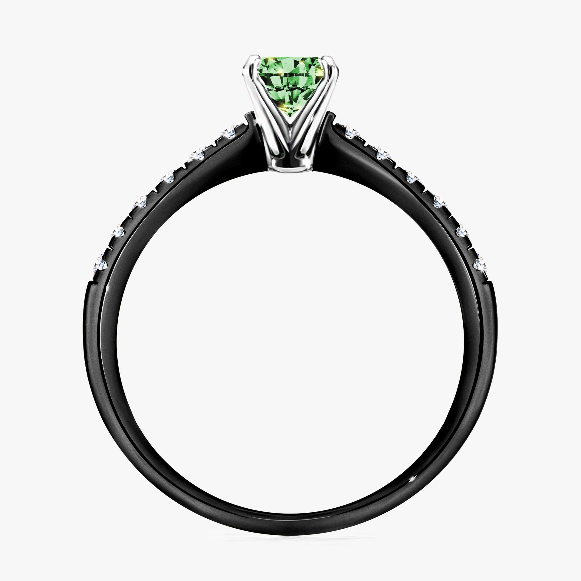 Pierscionek zareczynowy z diamentem zielony_ciemny 044 CT z czarnego zlota my sunshine 02