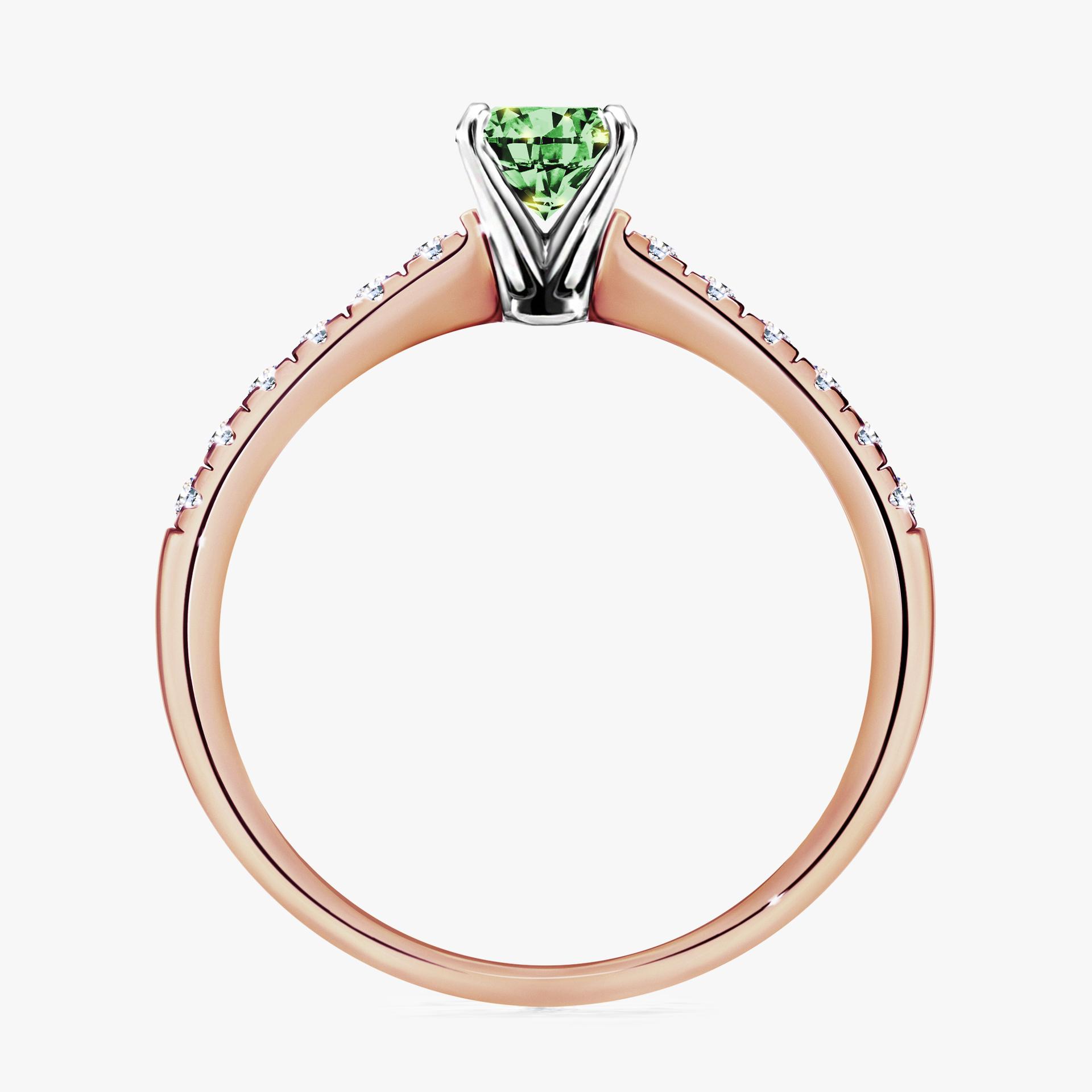 Pierscionek zareczynowy z diamentem zielony_ciemny 044 CT z rozowego zlota my sunshine 02