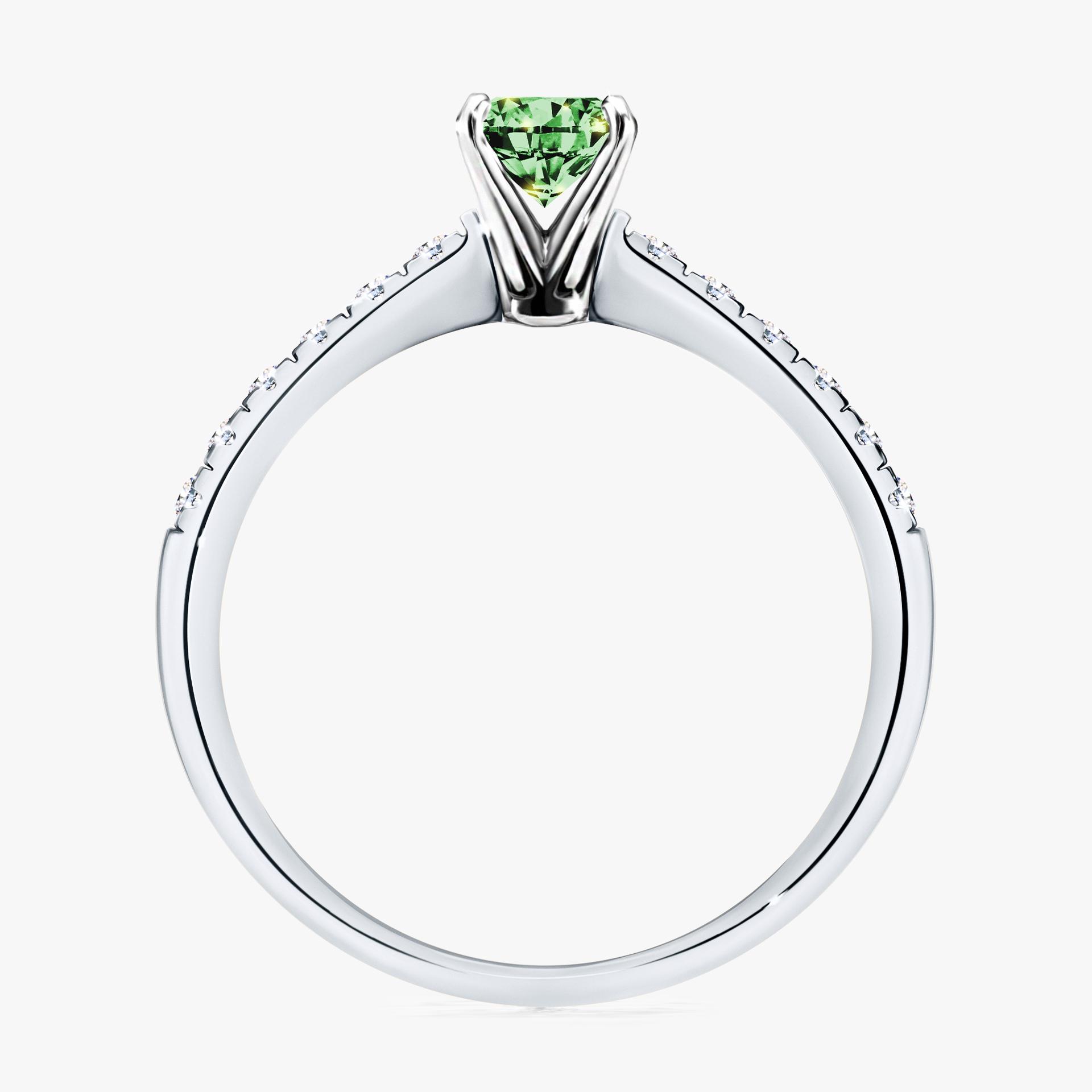 Pierscionek zareczynowy z diamentem zielony_ciemny 064 CT z bialego zlota my sunshine 02