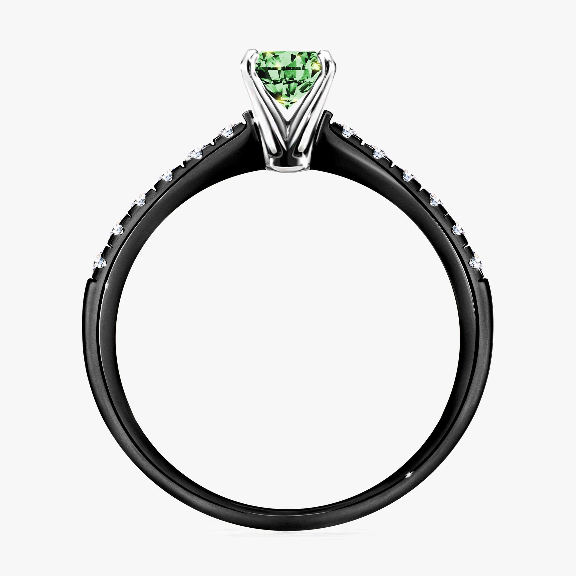 Pierscionek zareczynowy z diamentem zielony_ciemny 064 CT z czarnego zlota my sunshine 02