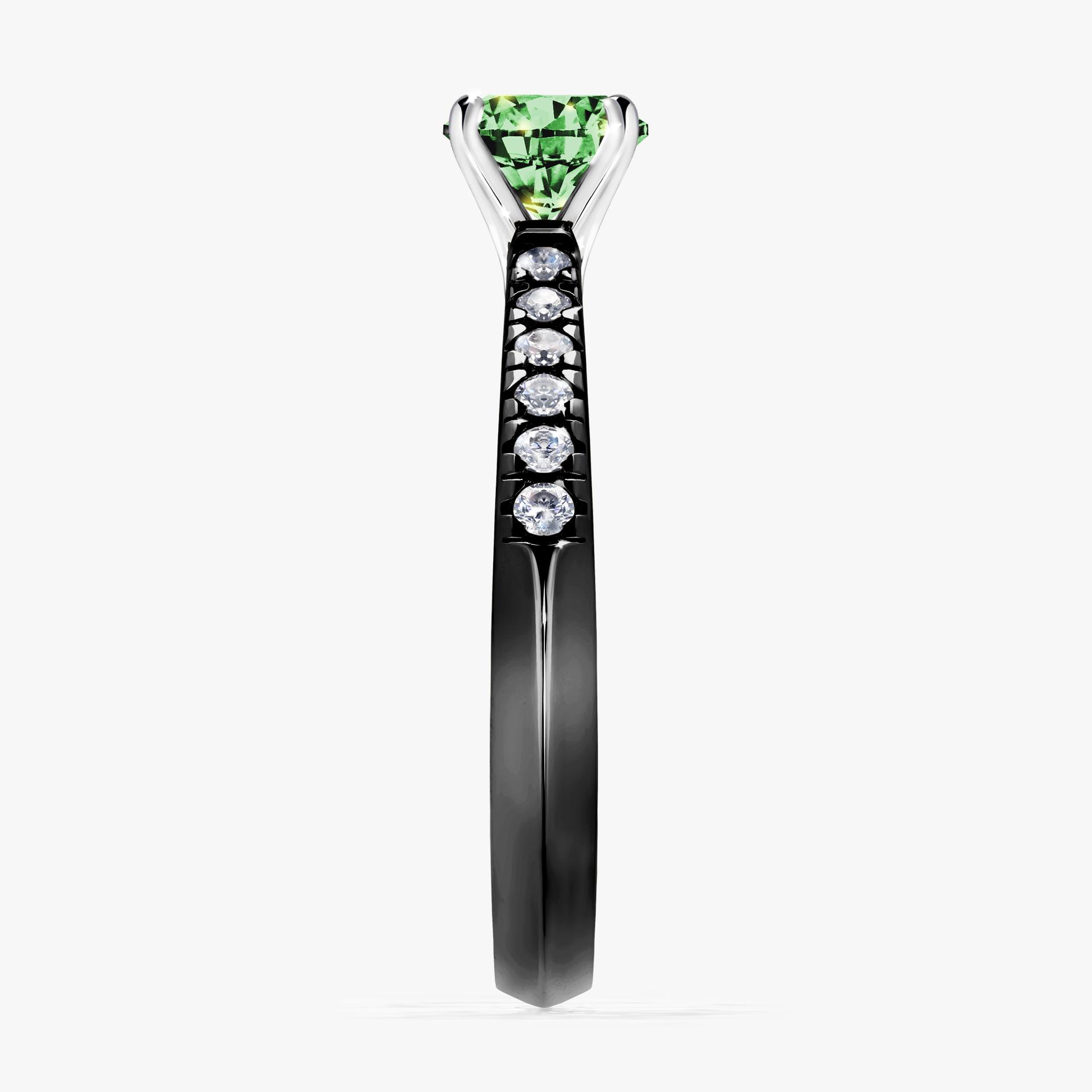 Pierscionek zareczynowy z diamentem zielony_ciemny 064 CT z czarnego zlota my sunshine 03
