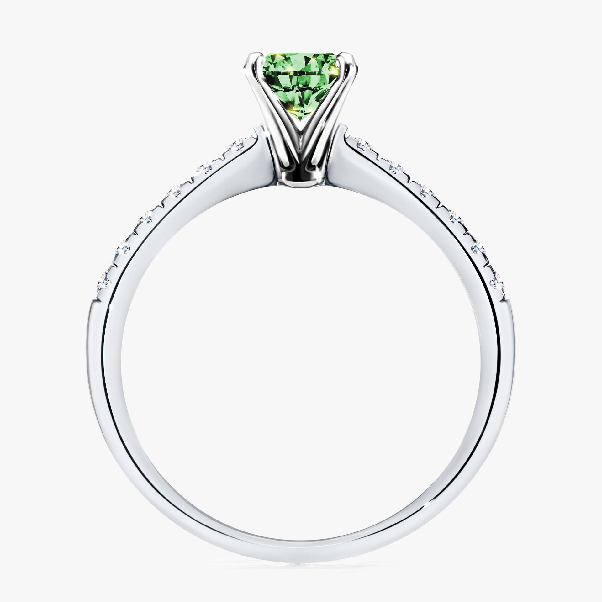 Pierscionek zareczynowy z diamentem zielony_ciemny 100 CT z bialego zlota my sunshine 02