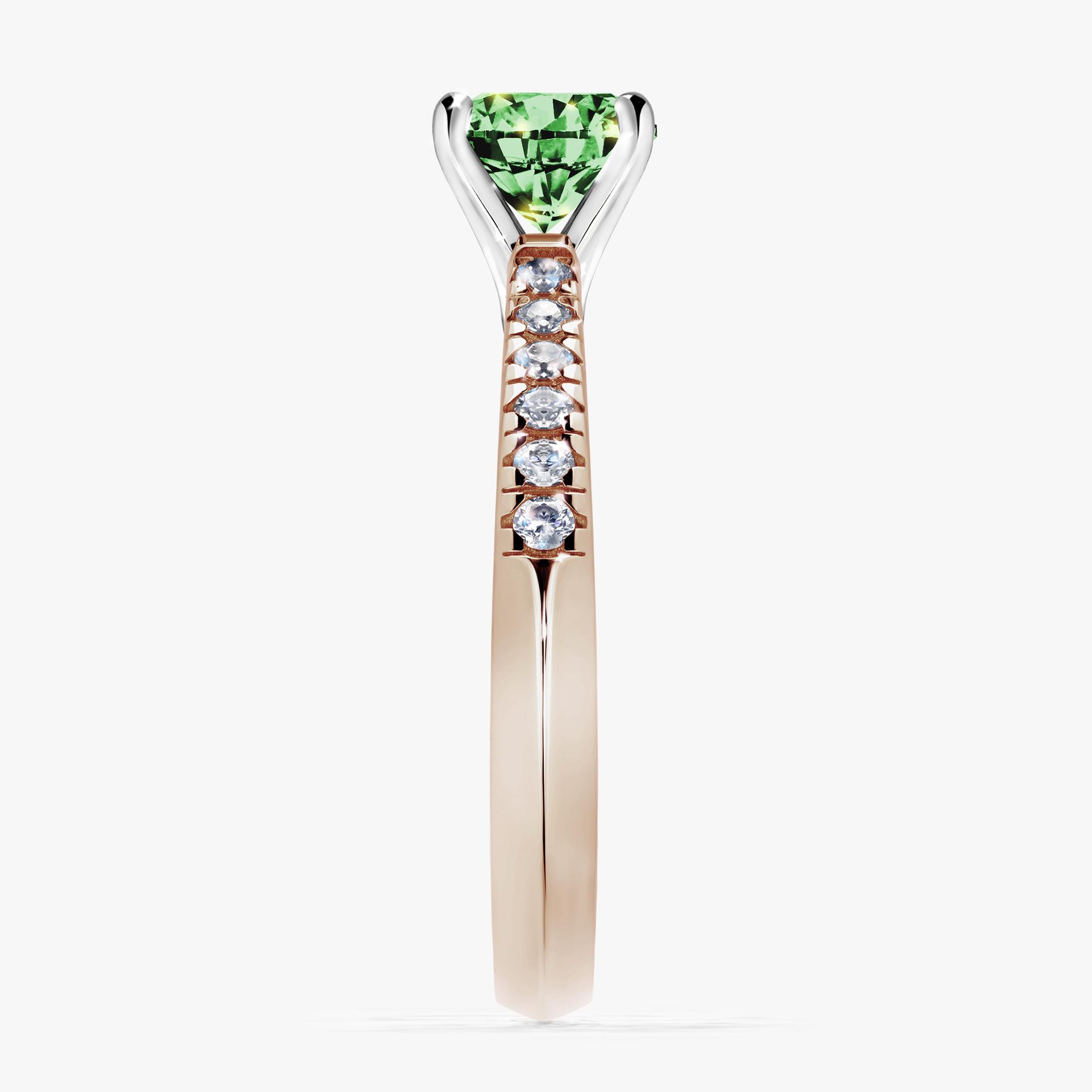 Pierscionek zareczynowy z diamentem zielony_ciemny 100 CT z rozowego zlota my sunshine 03