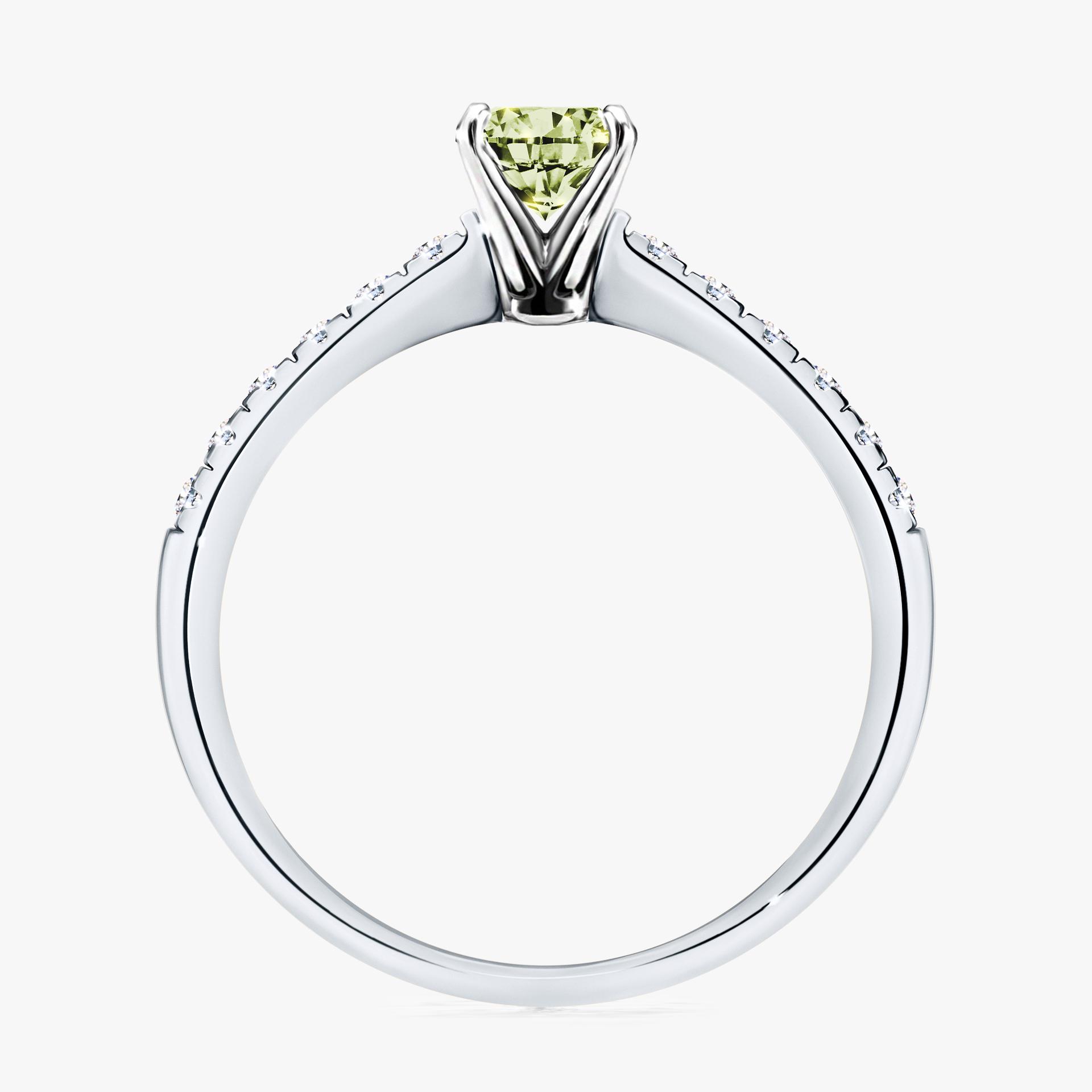 Pierscionek zareczynowy z diamentem zielony_jasny 044 CT z bialego zlota my sunshine 02