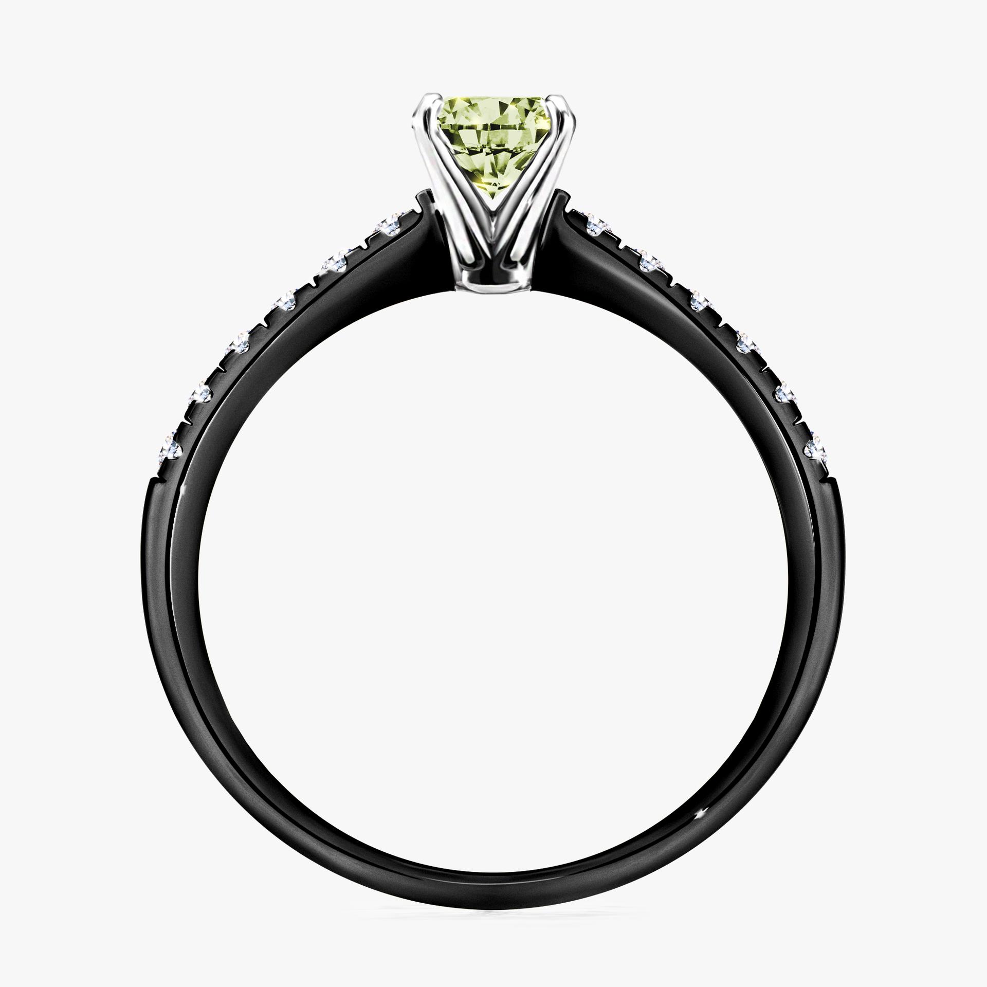Pierscionek zareczynowy z diamentem zielony_jasny 044 CT z czarnego zlota my sunshine 02