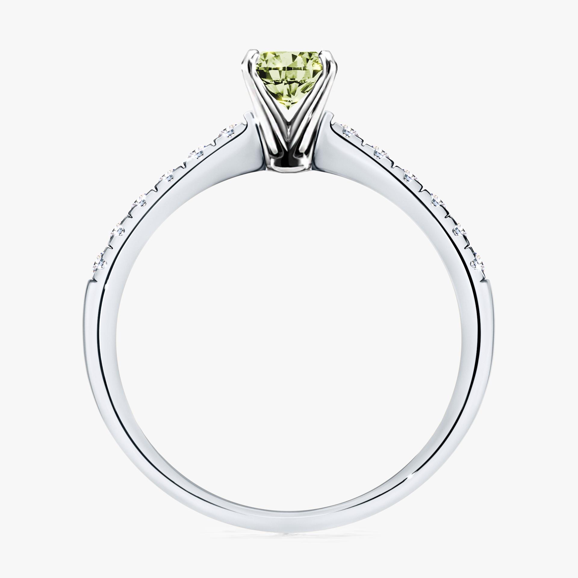 Pierscionek zareczynowy z diamentem zielony_jasny 064 CT z bialego zlota my sunshine 02